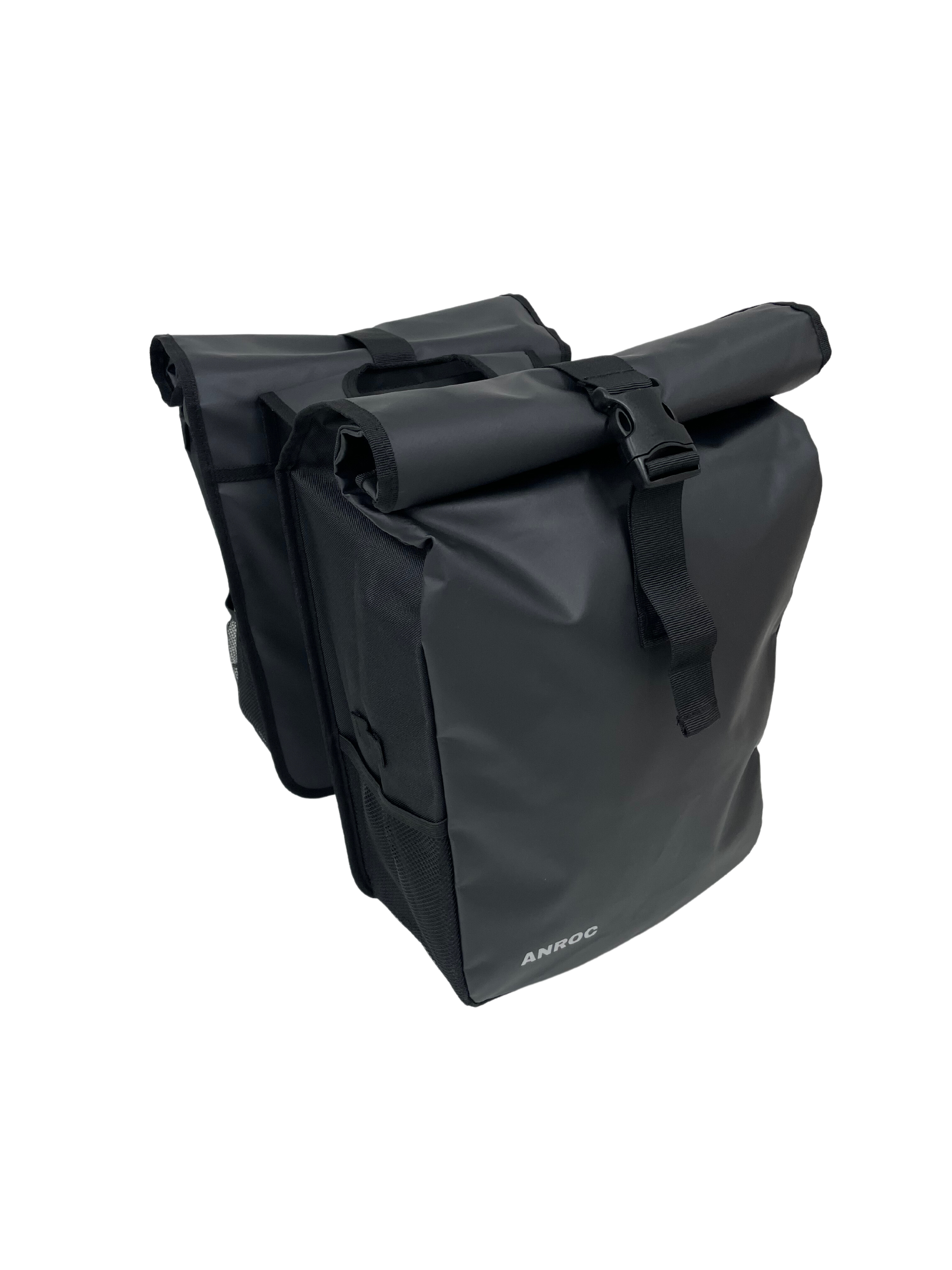 Anroc Dubbele Fietstas met Roltop Sluiting - 46 Liter - Waterbestendig - Zwart - AE-trading