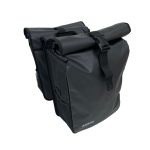 Anroc Dubbele Fietstas met Roltop Sluiting - 46 Liter - Waterbestendig - Zwart