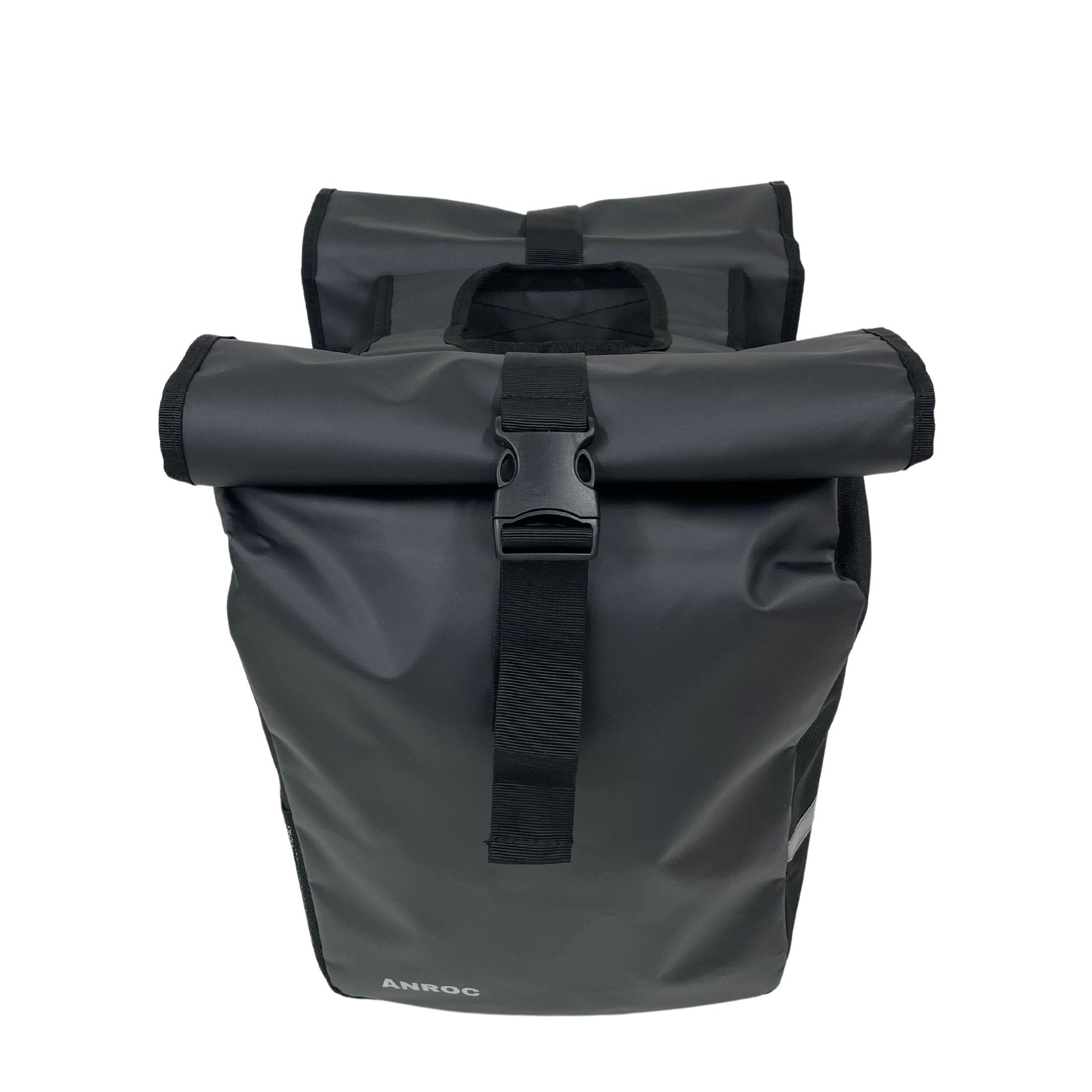 Anroc Dubbele Fietstas met Roltop Sluiting - 46 Liter - Waterbestendig - Zwart