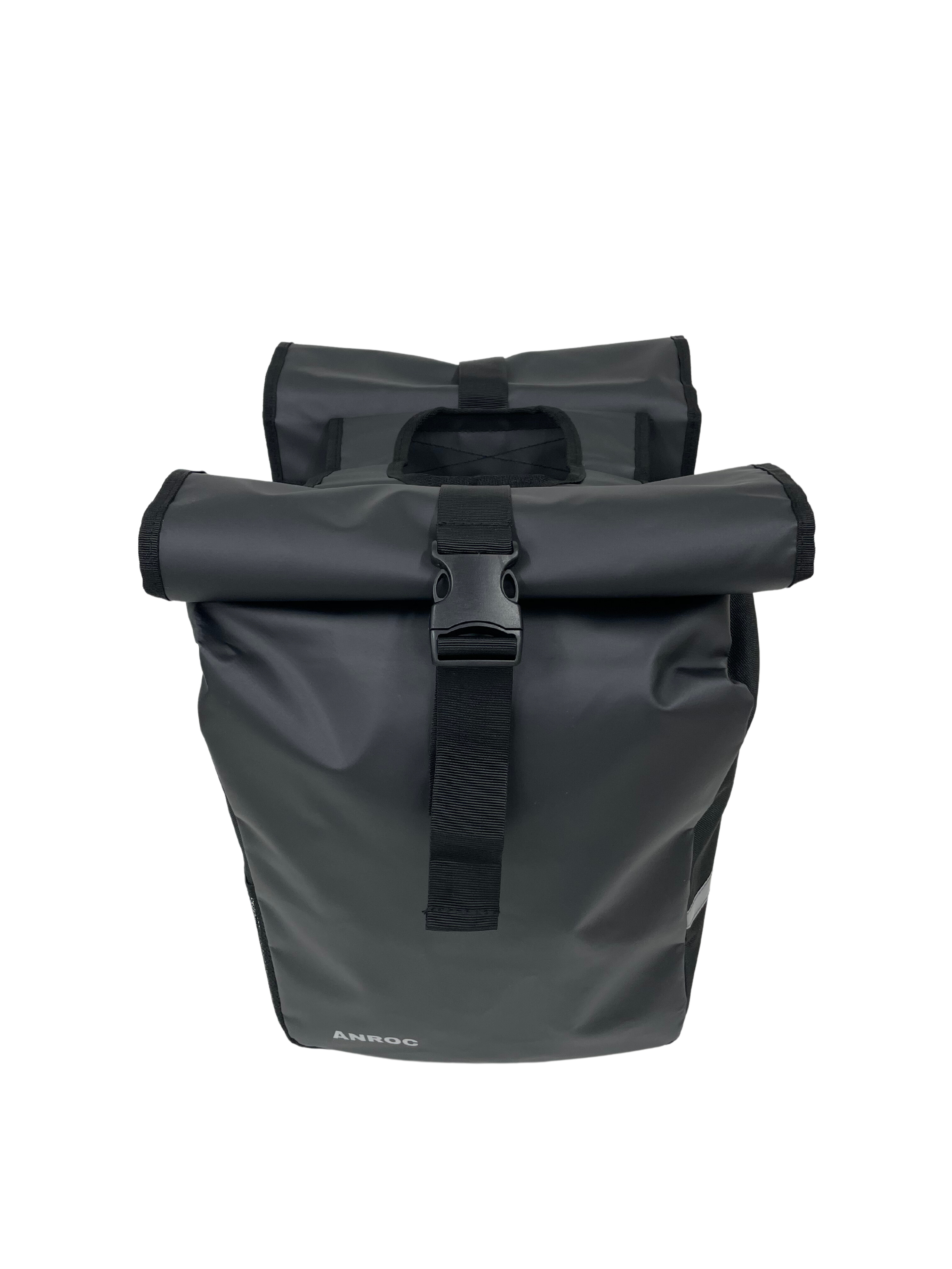 Anroc Dubbele Fietstas met Roltop Sluiting - 46 Liter - Waterbestendig - Zwart - AE-trading
