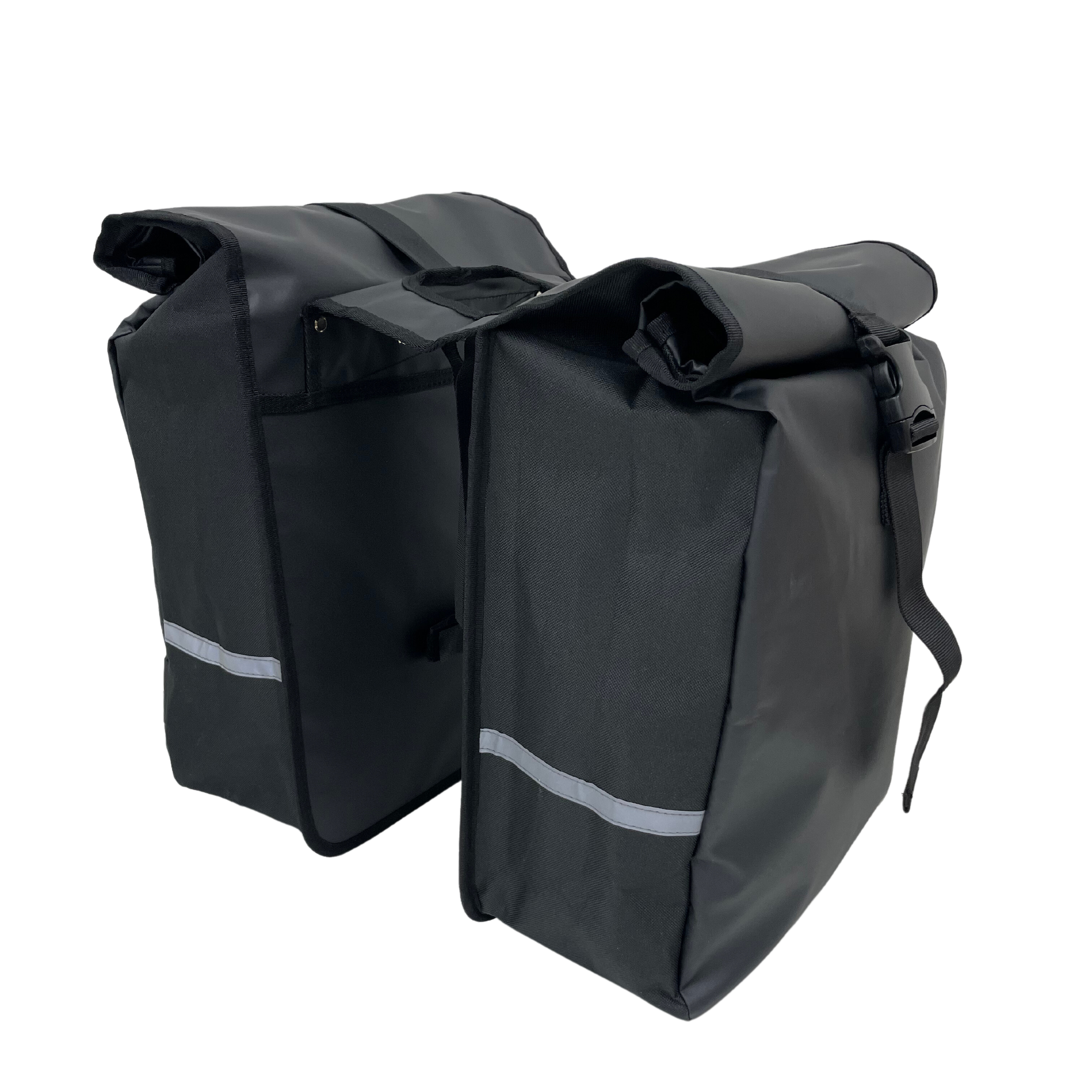 Anroc Dubbele Fietstas met Roltop Sluiting - 46 Liter - Waterbestendig - Zwart