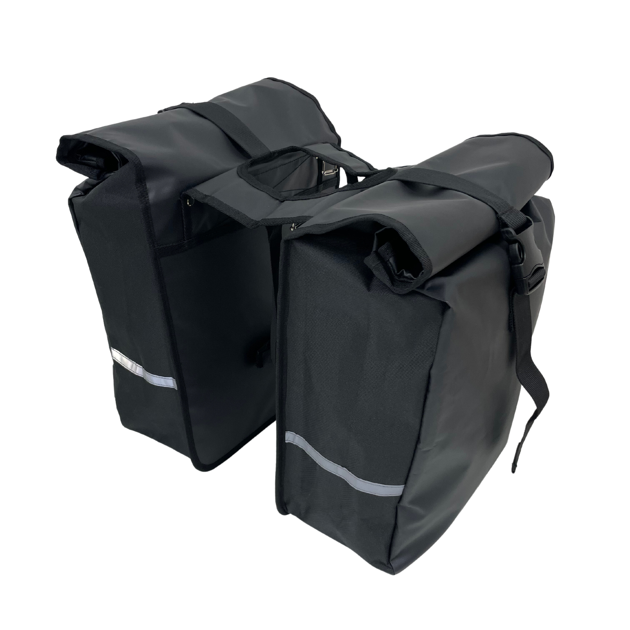Anroc Dubbele Fietstas met Roltop Sluiting - 46 Liter - Waterbestendig - Zwart