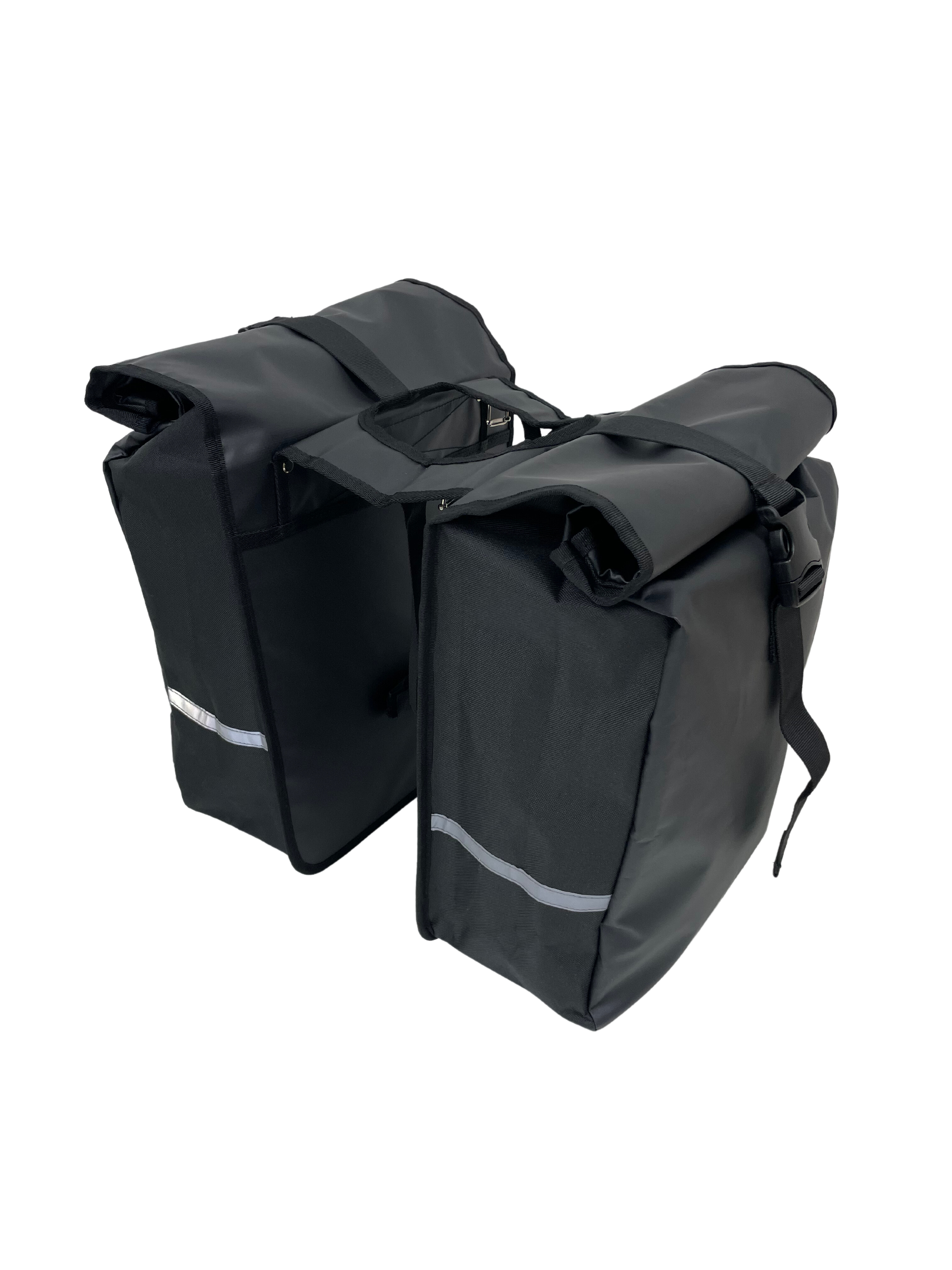 Anroc Dubbele Fietstas met Roltop Sluiting - 46 Liter - Waterbestendig - Zwart - AE-trading