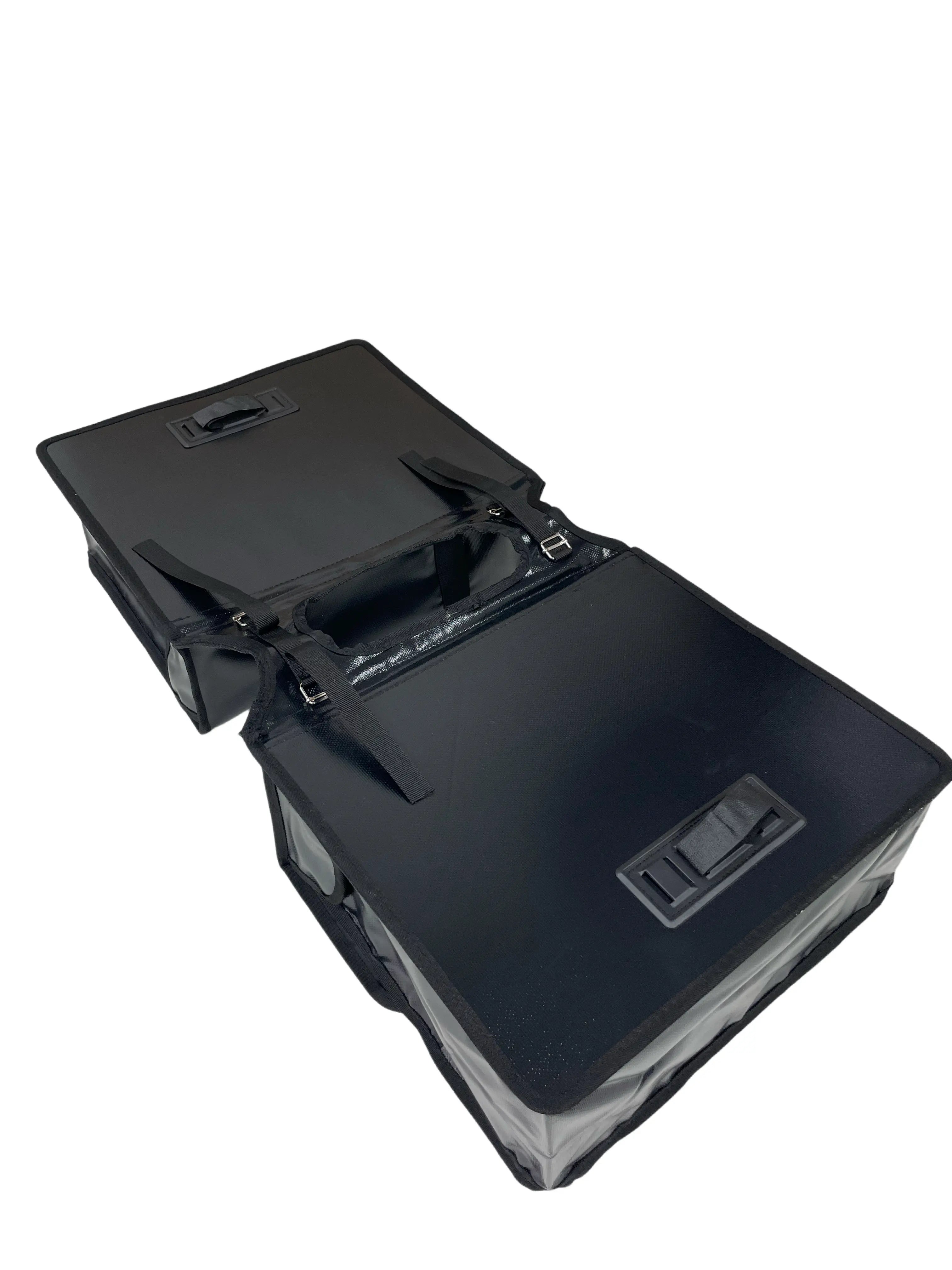 Anroc Dubbele fietstas 46L zwart - Tarpaulin PVC - Waterdicht en Reflecterend - AE-trading