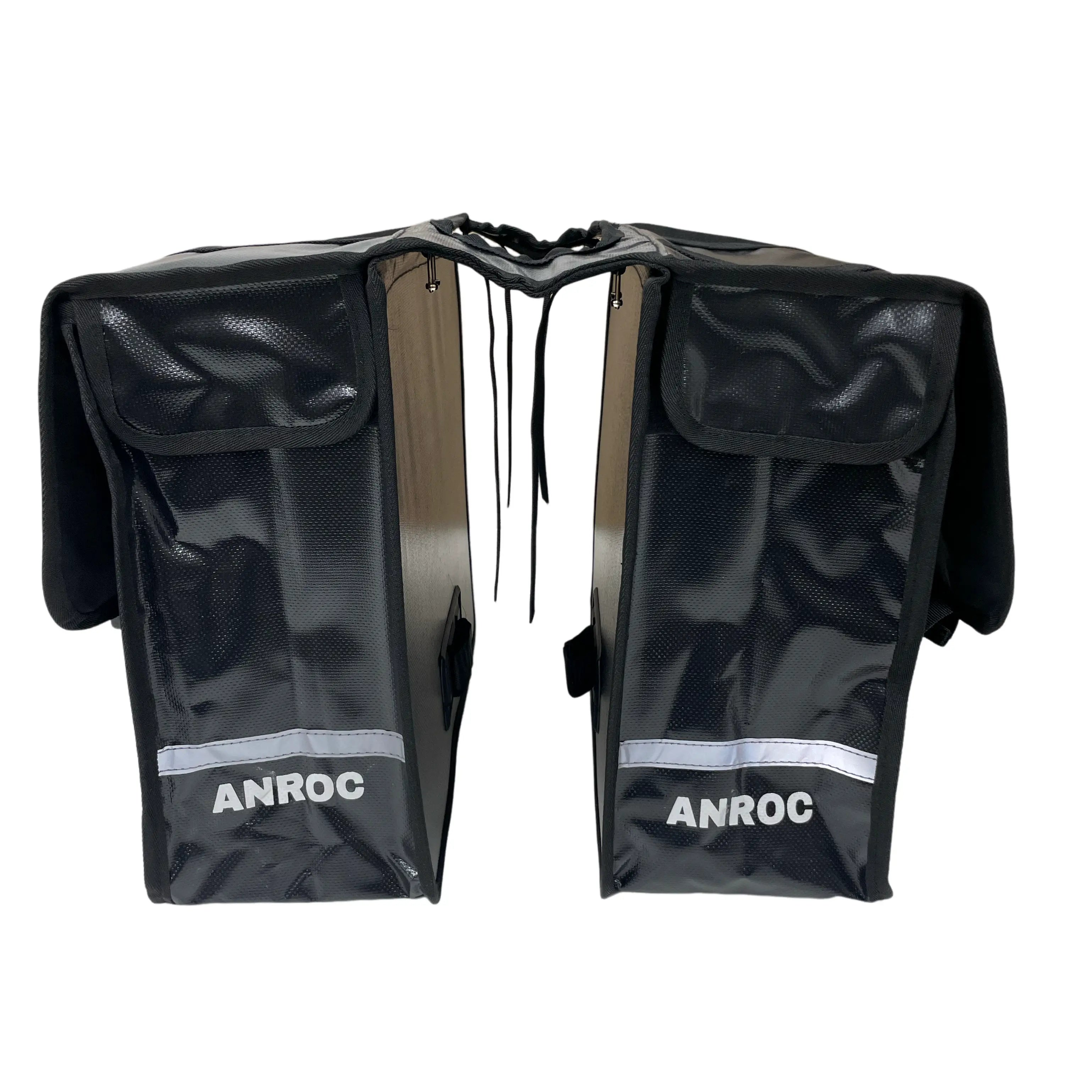 Anroc Dubbele fietstas 46L zwart - Tarpaulin PVC - Waterdicht en Reflecterend