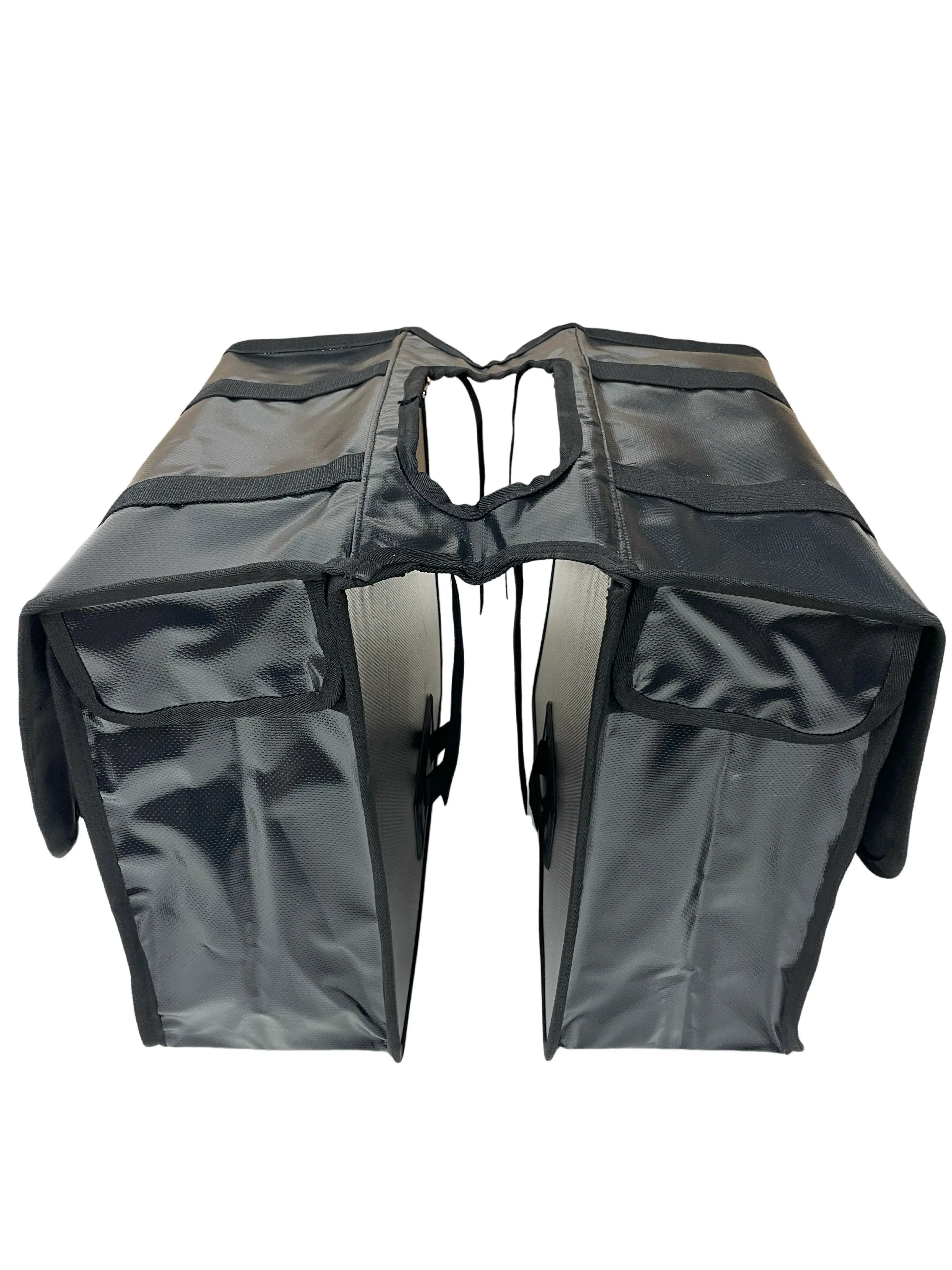 Anroc Dubbele fietstas 46L zwart - Tarpaulin PVC - Waterdicht en Reflecterend - AE-trading