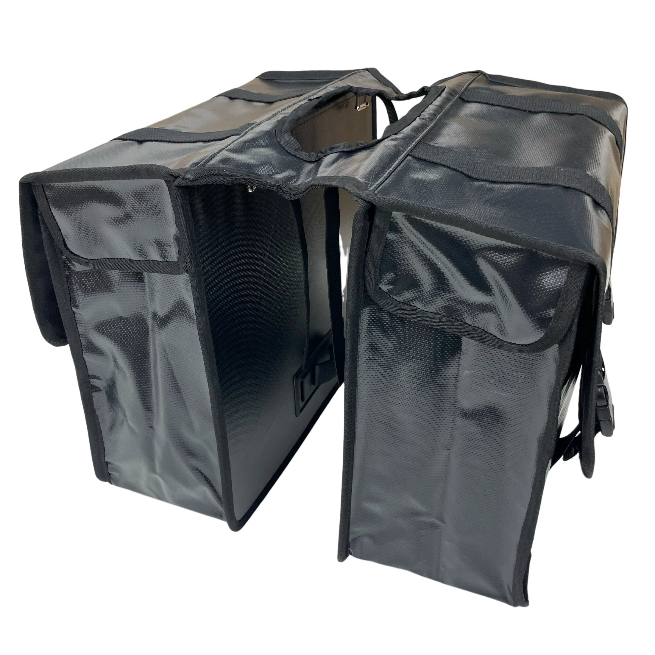 Anroc Dubbele fietstas 46L zwart - Tarpaulin PVC - Waterdicht en Reflecterend