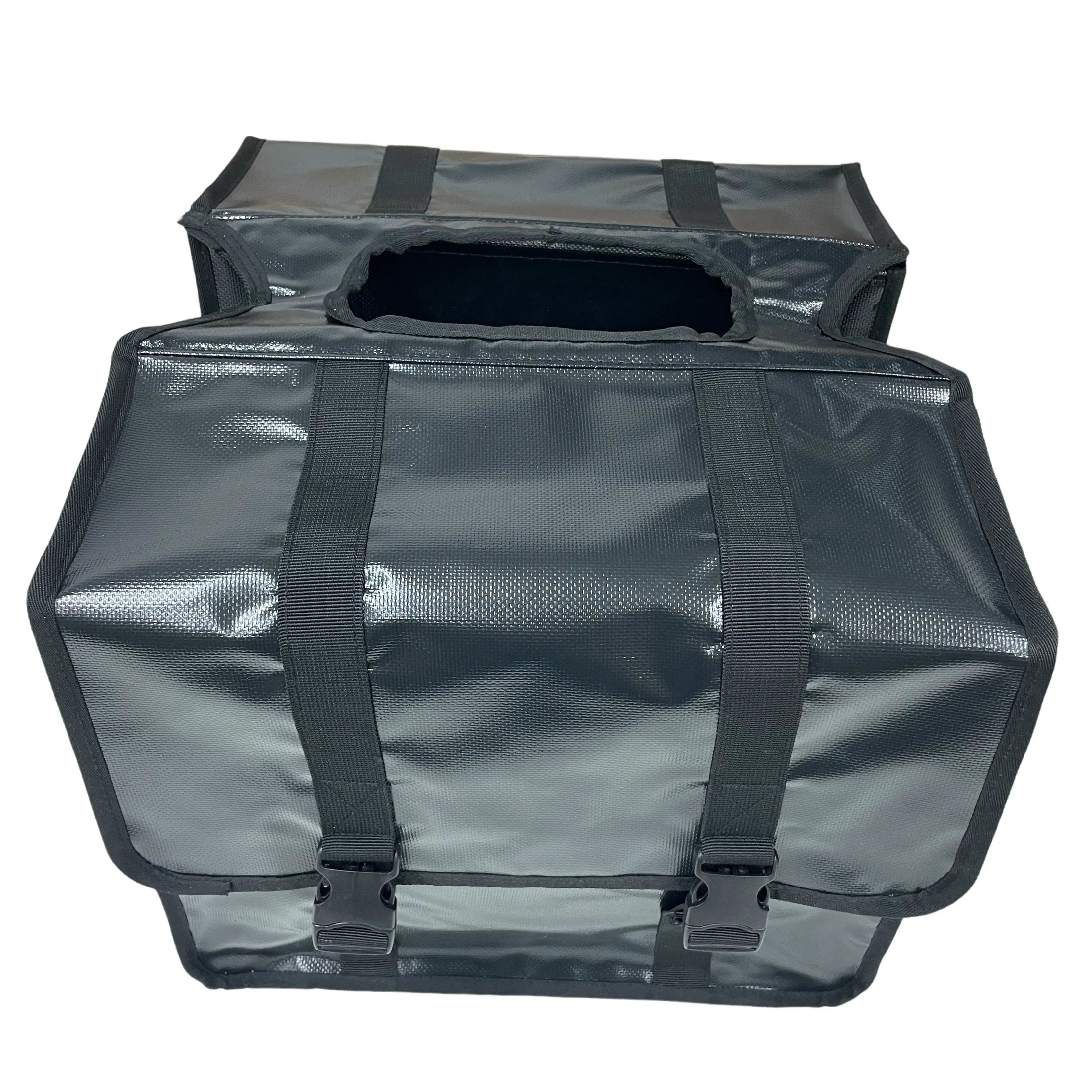 Anroc Dubbele fietstas 46L zwart - Tarpaulin PVC - Waterdicht en Reflecterend