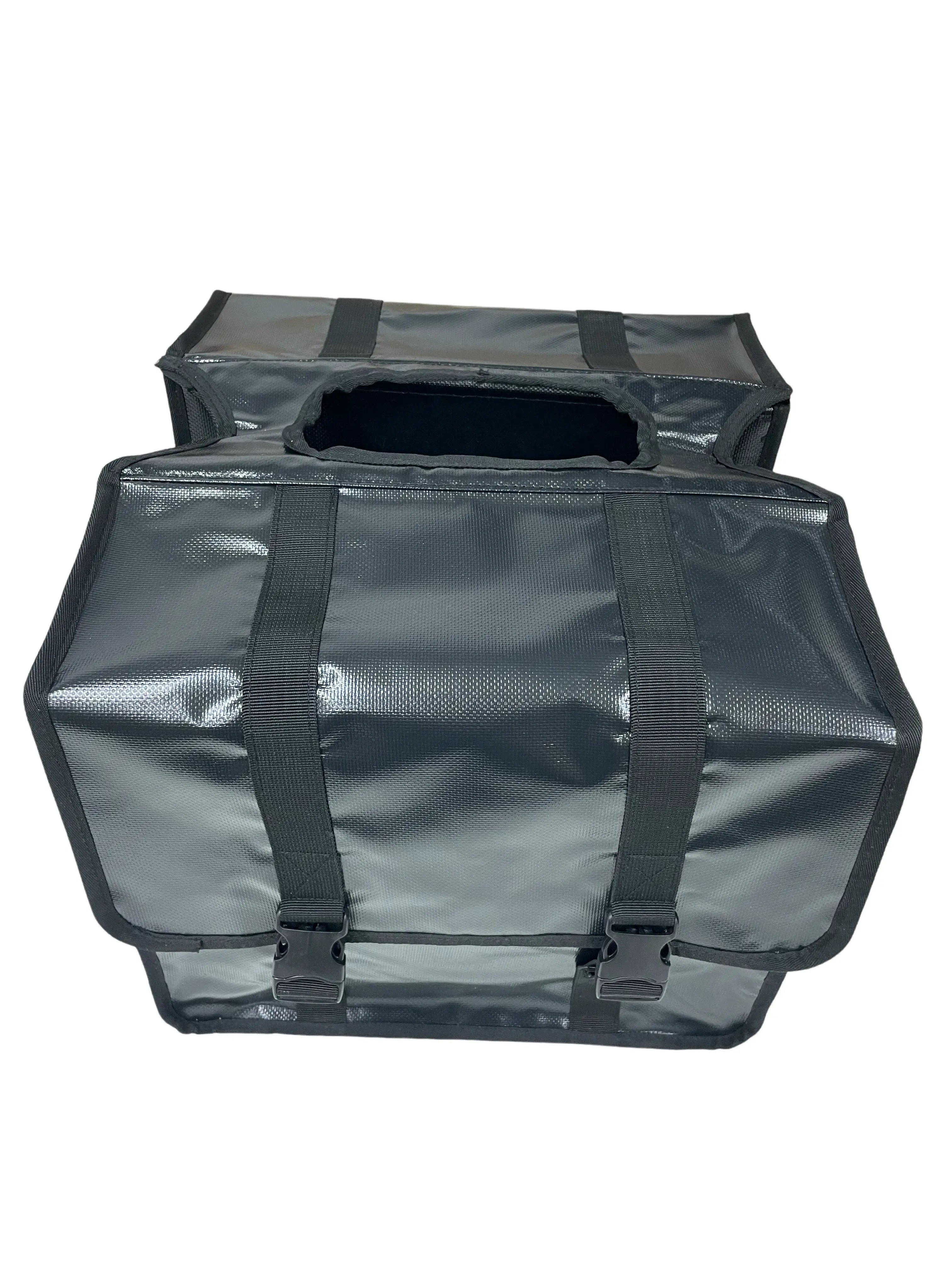 Anroc Dubbele fietstas 46L zwart - Tarpaulin PVC - Waterdicht en Reflecterend - AE-trading