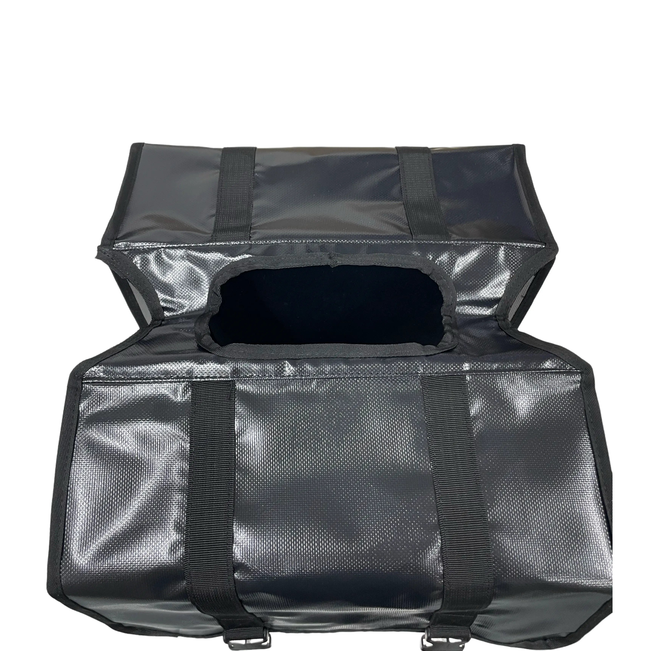 Anroc Dubbele fietstas 46L zwart - Tarpaulin PVC - Waterdicht en Reflecterend