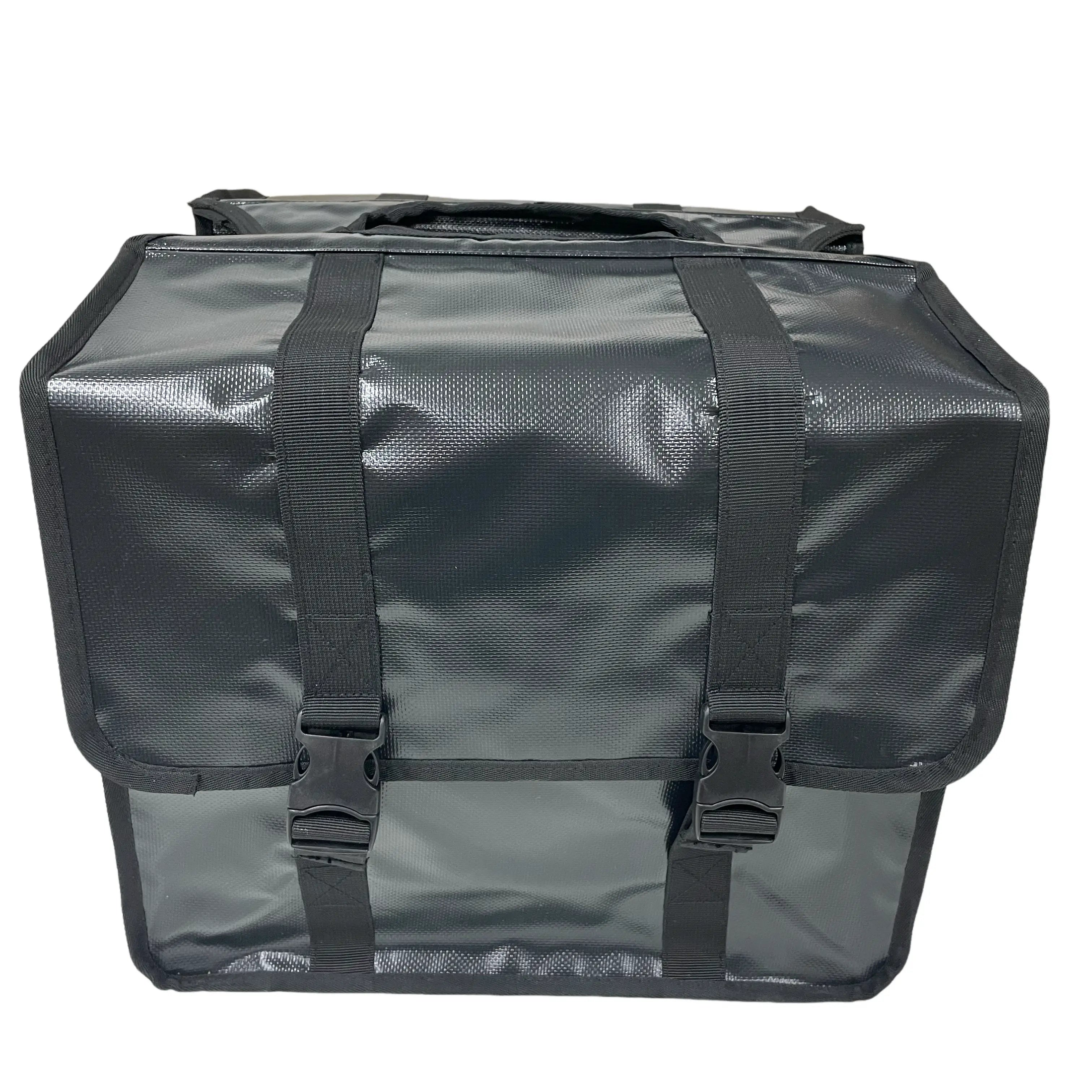 Anroc Dubbele fietstas 46L zwart - Tarpaulin PVC - Waterdicht en Reflecterend