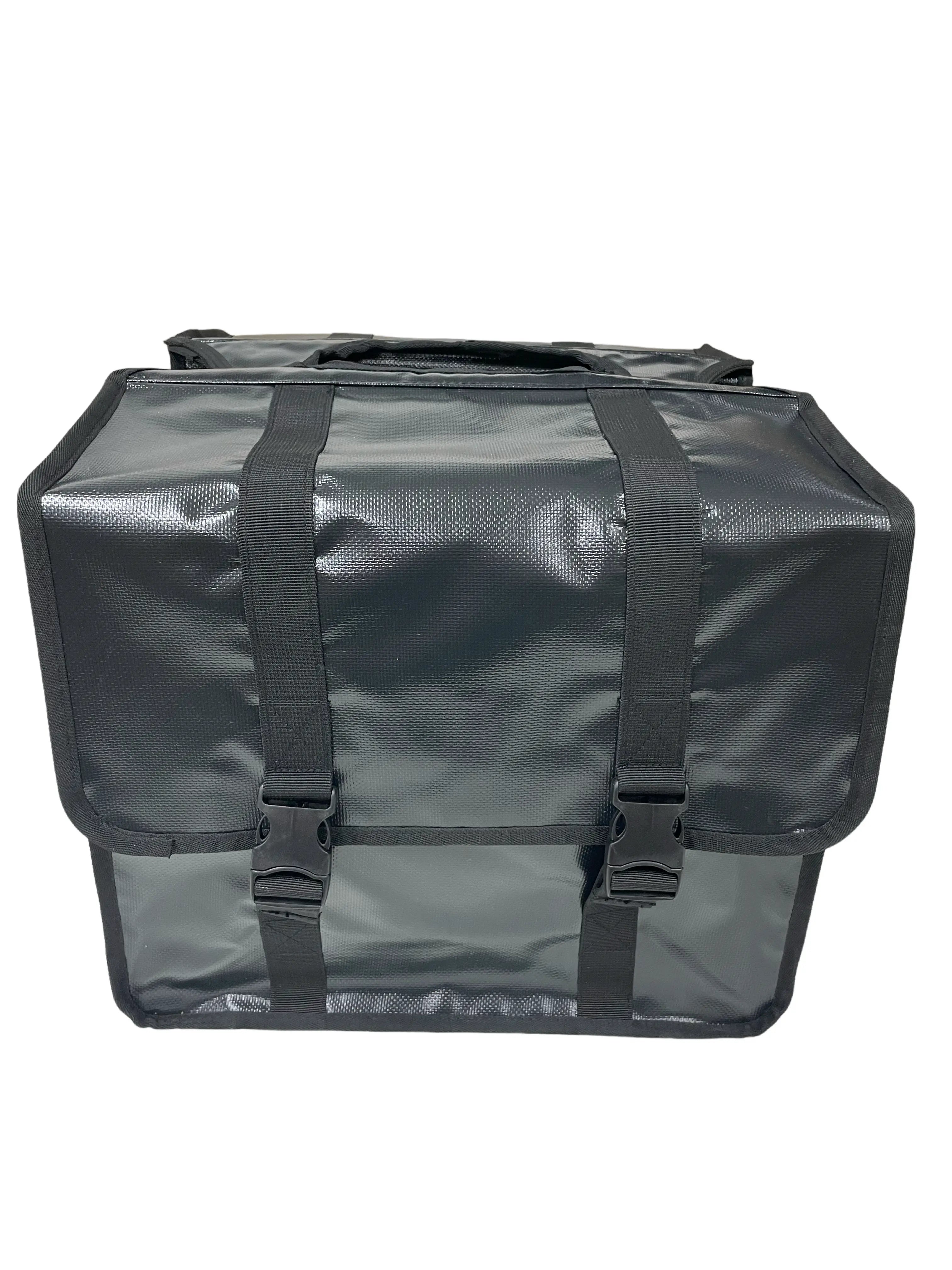 Anroc Dubbele fietstas 46L zwart - Tarpaulin PVC - Waterdicht en Reflecterend - AE-trading