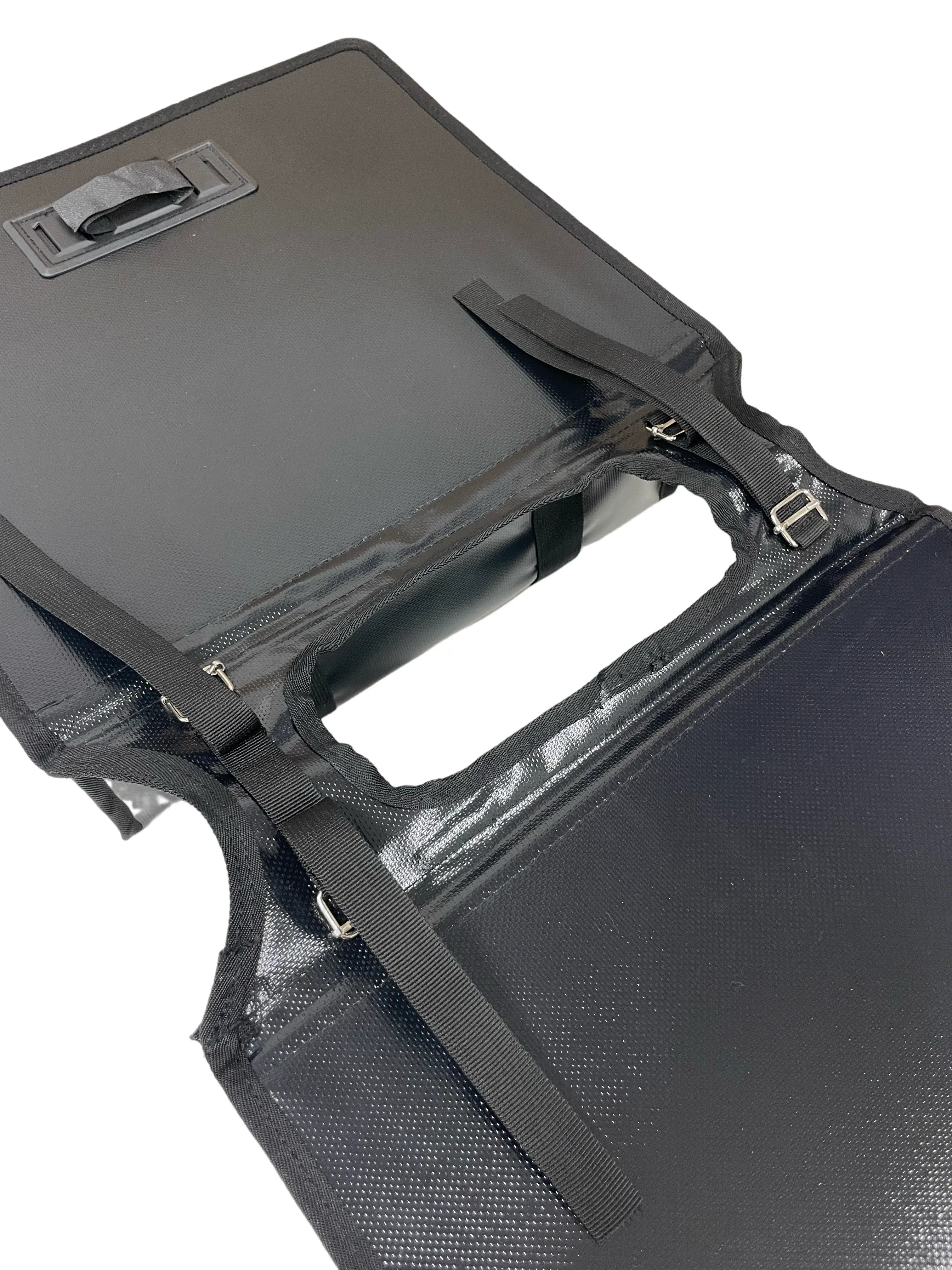 Anroc Dubbele fietstas 46L zwart - Tarpaulin PVC - Waterdicht en Reflecterend - AE-trading
