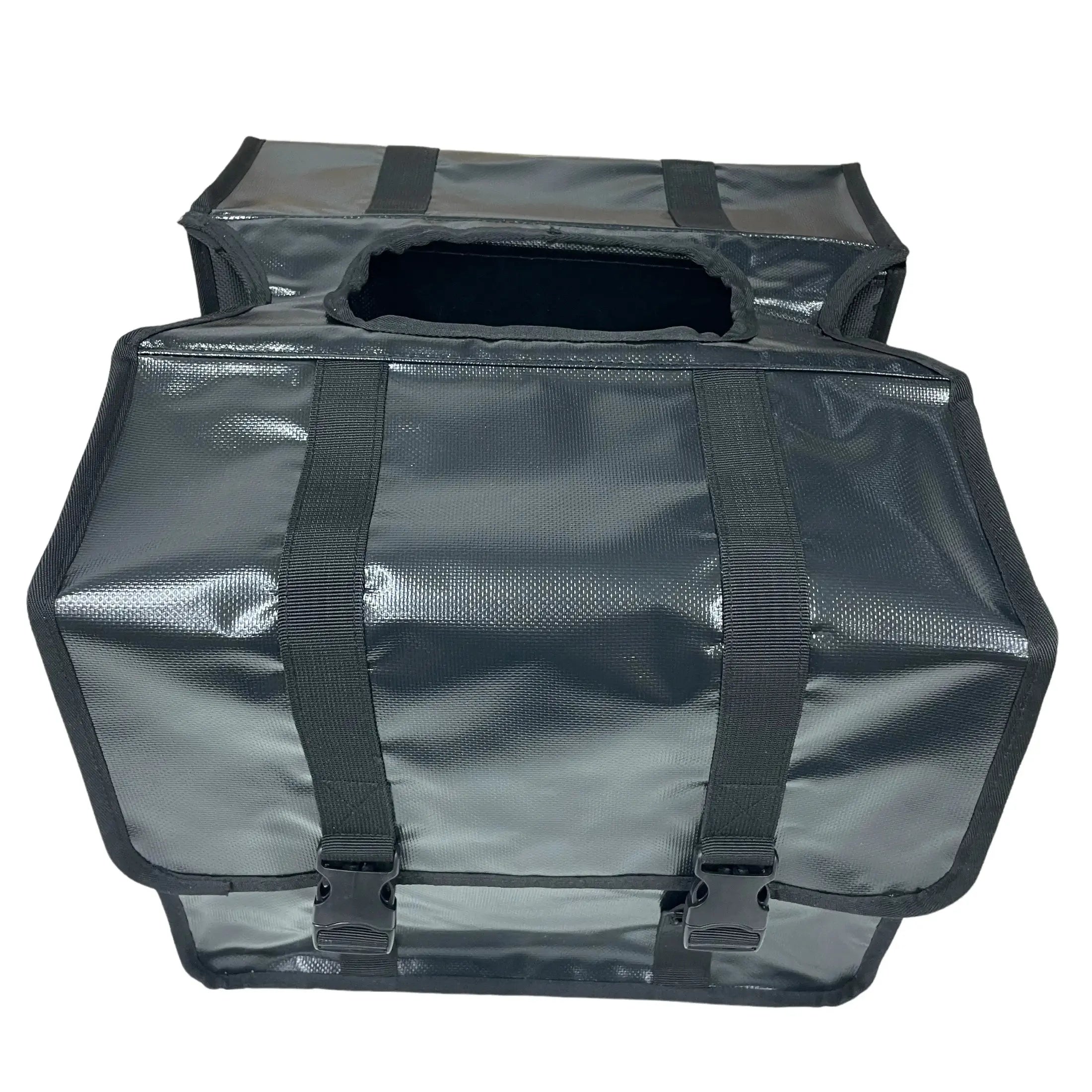 Anroc Dubbele fietstas 46L zwart - Tarpaulin PVC - Waterdicht en Reflecterend - AE-trading