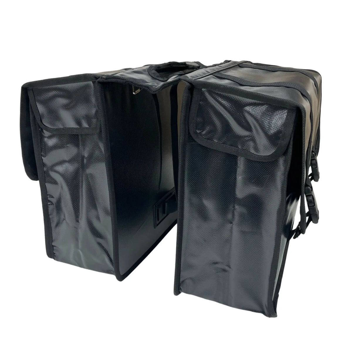 Anroc Dubbele fietstas 46L zwart - Tarpaulin PVC - Waterdicht en Reflecterend - AE-trading