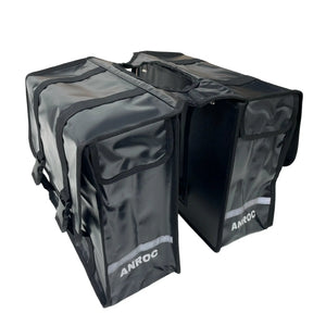 Anroc Dubbele fietstas 46L zwart - Tarpaulin PVC - Waterdicht en Reflecterend - AE-trading