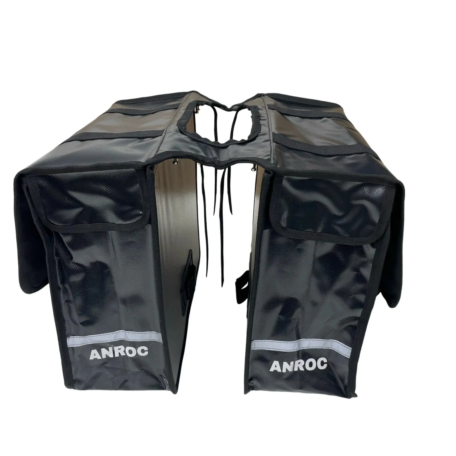 Anroc Dubbele fietstas 46L zwart - Tarpaulin PVC - Waterdicht en Reflecterend - AE-trading