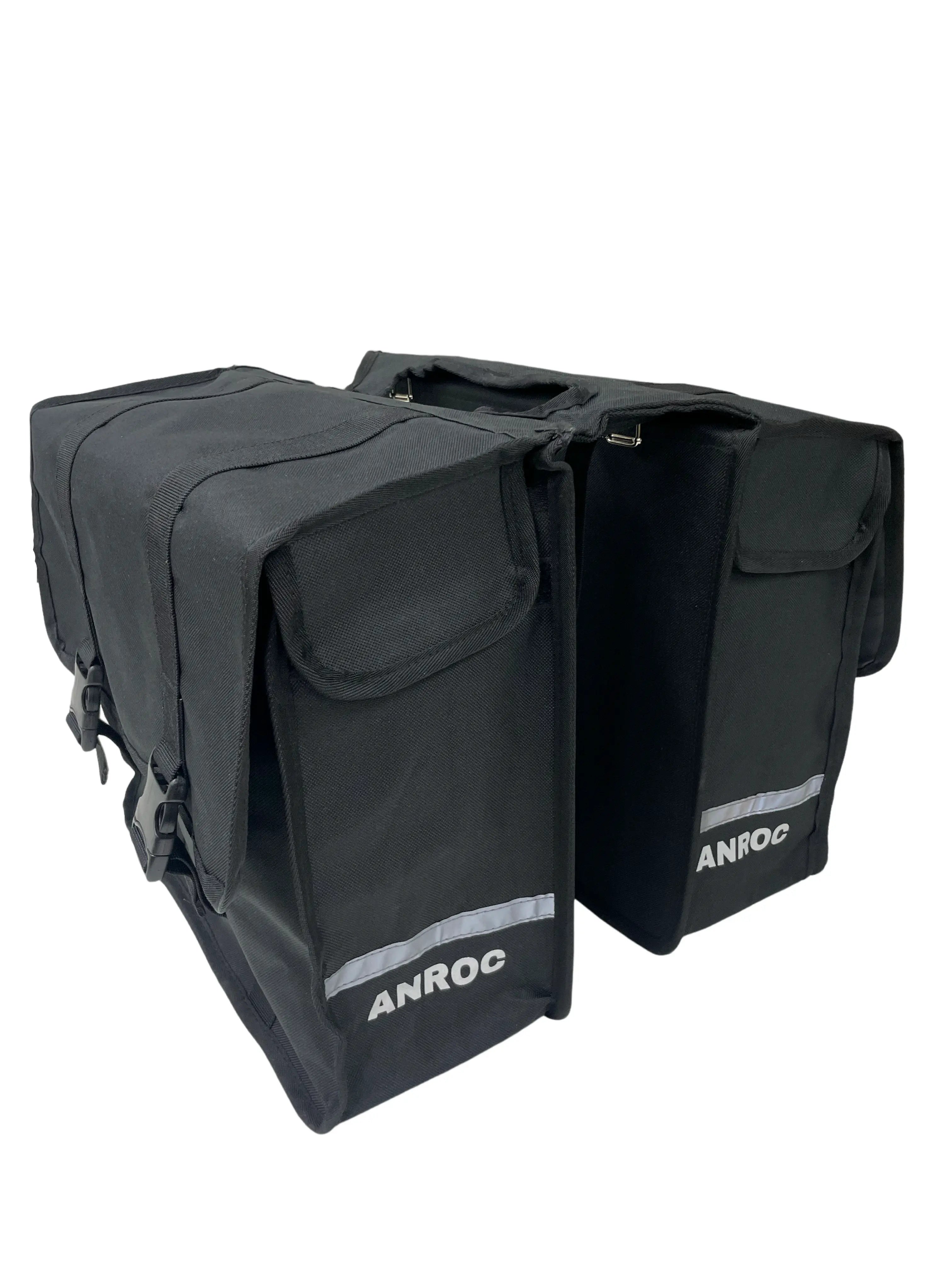 Anroc Dubbele fietstas 46L zwart - Waterdicht en Reflecterend - AE-trading