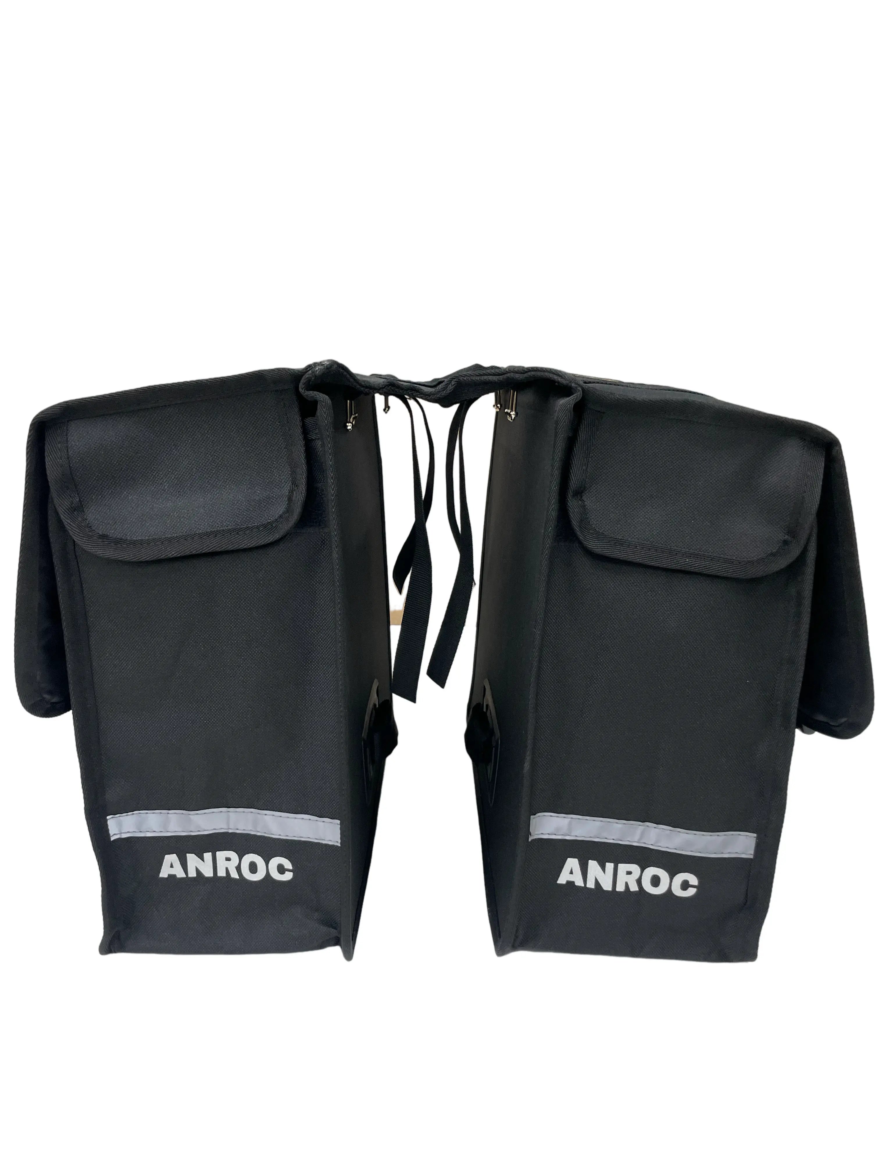 Anroc Dubbele fietstas 46L zwart - Waterdicht en Reflecterend - AE-trading