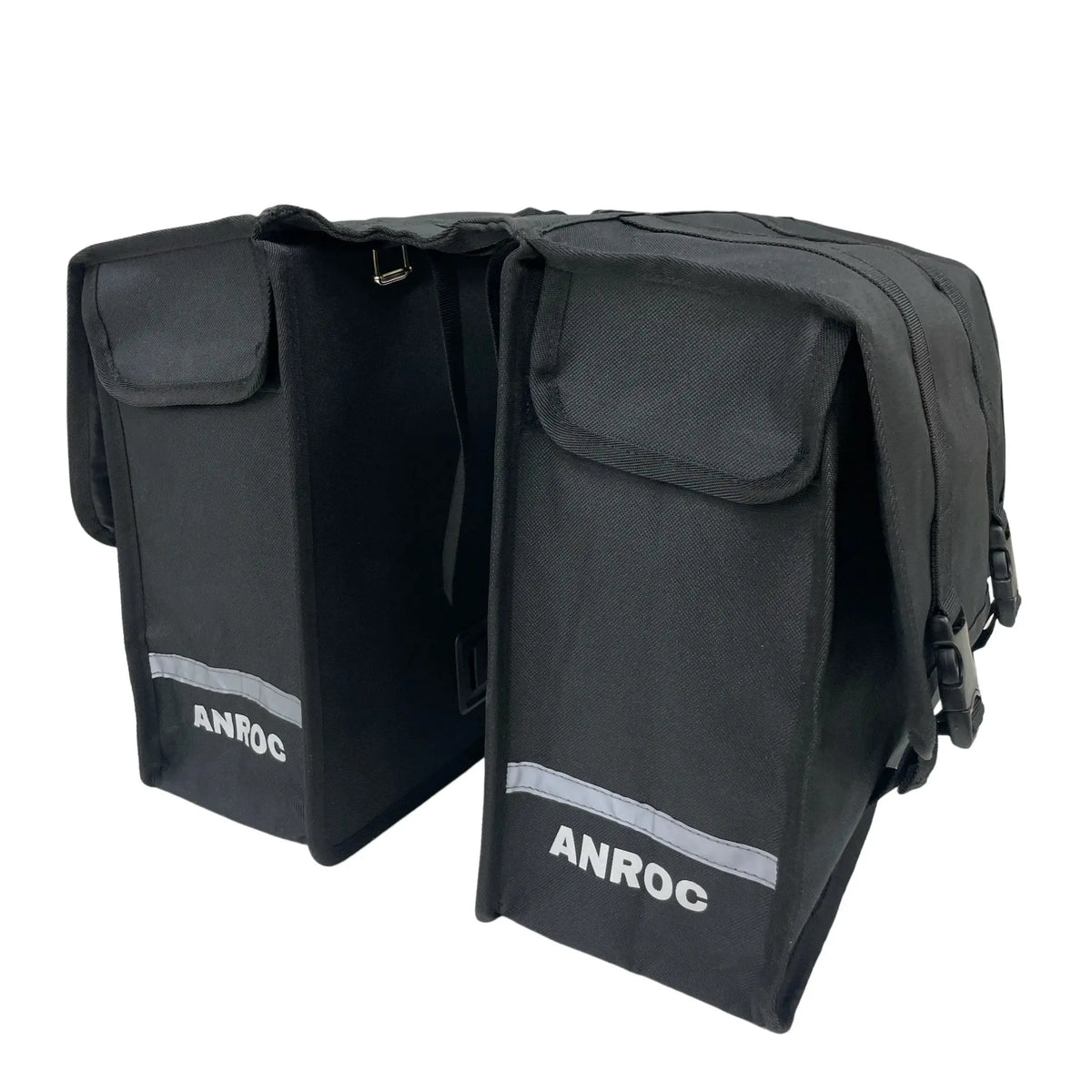 Anroc dubbele fietstas 46L — waterdicht & reflecterend, zwart - AE-trading