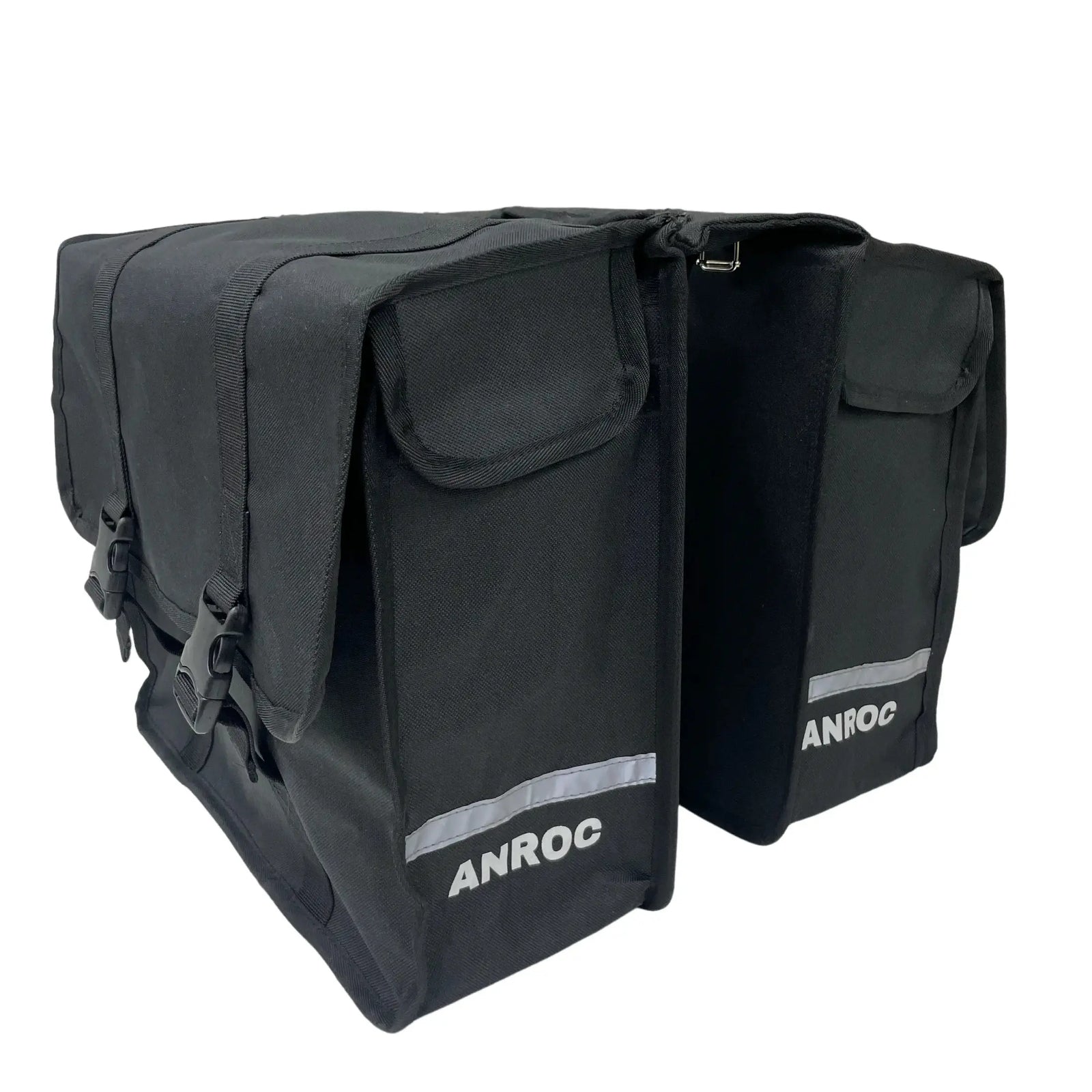 Anroc dubbele fietstas 46L — waterdicht & reflecterend, zwart - AE-trading
