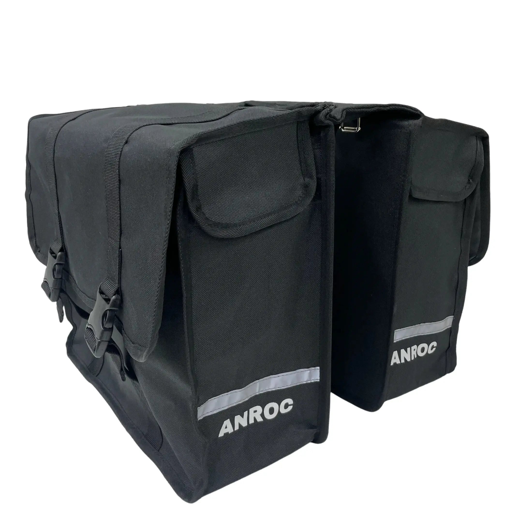 Anroc Dubbele fietstas 46L zwart - Waterdicht en Reflecterend - AE-trading