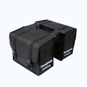 Anroc Dubbele fietstas 46L zwart - Waterdicht en Reflecterend - AE-trading