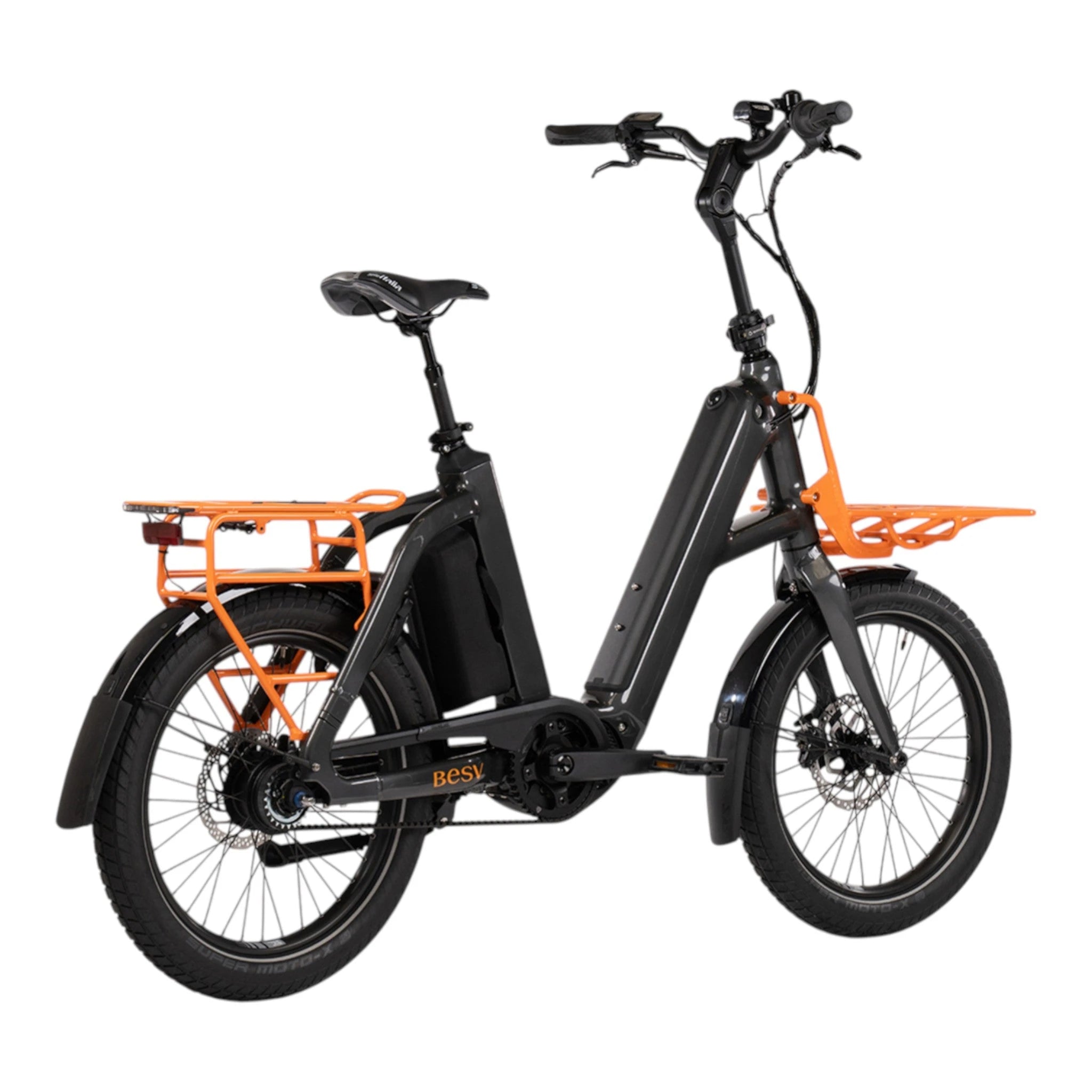 BESV CPT 1.2 Elektrische fiets – Gray met Oranje Accenten - One Size - AE-trading