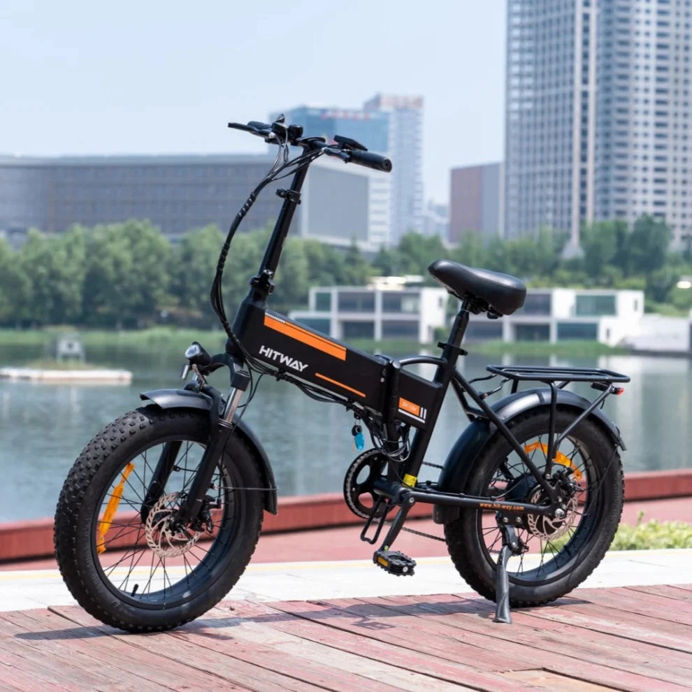 Hitway BK10 Fatbike Vouwfiets Elektrische Zwart Oranje AE-trading