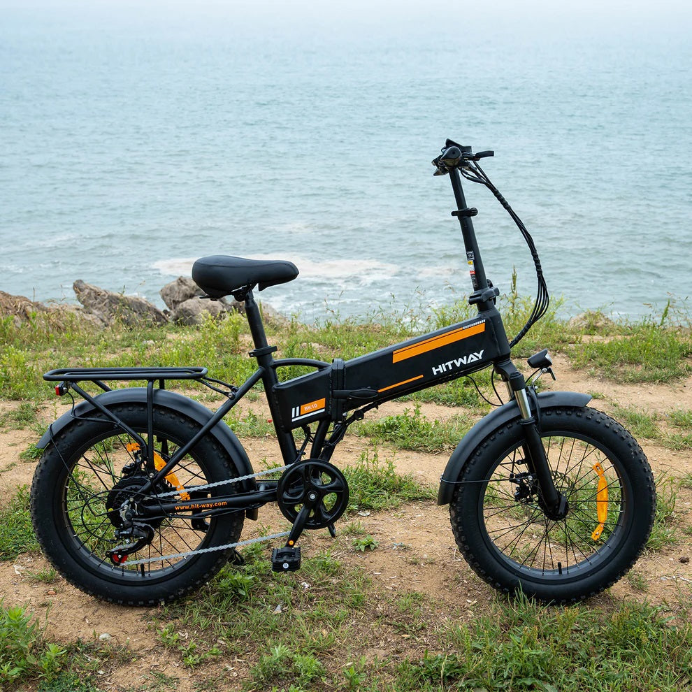 Hitway BK10 Fatbike Vouwfiets Elektrische Zwart Oranje AE-trading