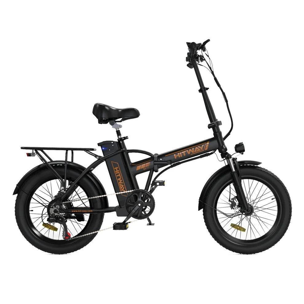 Hitway BK11 Fatbike 20 x 4.0 – Elektrische Vouwfiets – 250W motor- 25km/h - Zwart Oranje AE-trading