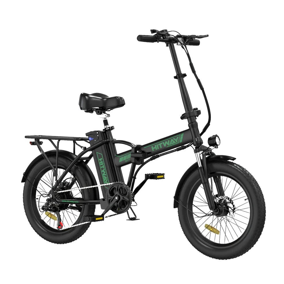 Hitway BK11 Fatbike 20 x 4.0 – Elektrische Vouwfiets – 250W motor- 25km/h - Zwart Groen AE-trading