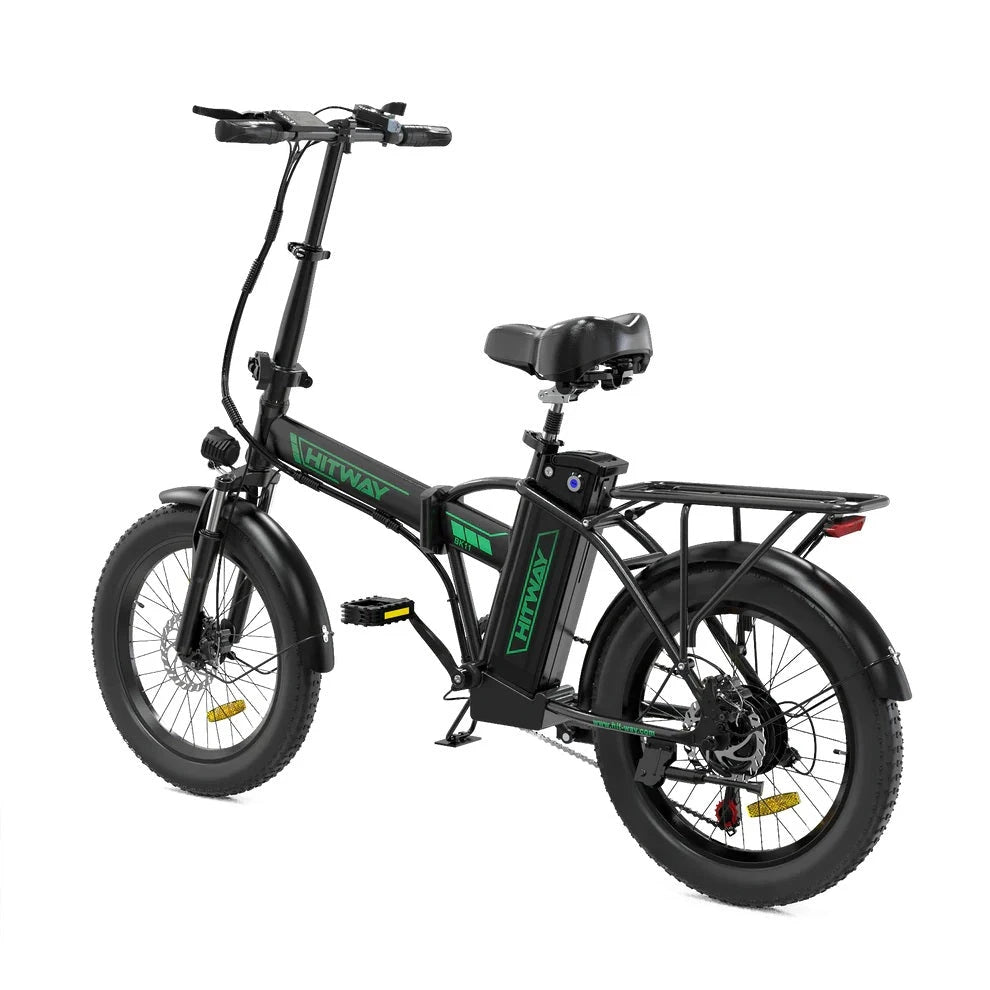 Hitway BK11 Fatbike 20 x 4.0 – Elektrische Vouwfiets – 250W motor- 25km/h - Zwart Groen AE-trading