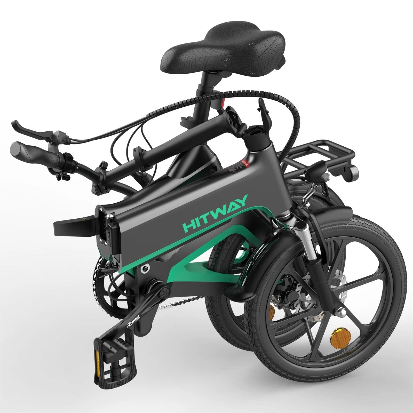 Hitway BK2 Vouwfiets elektrische fiets E-bike Zwart Groen AE-trading