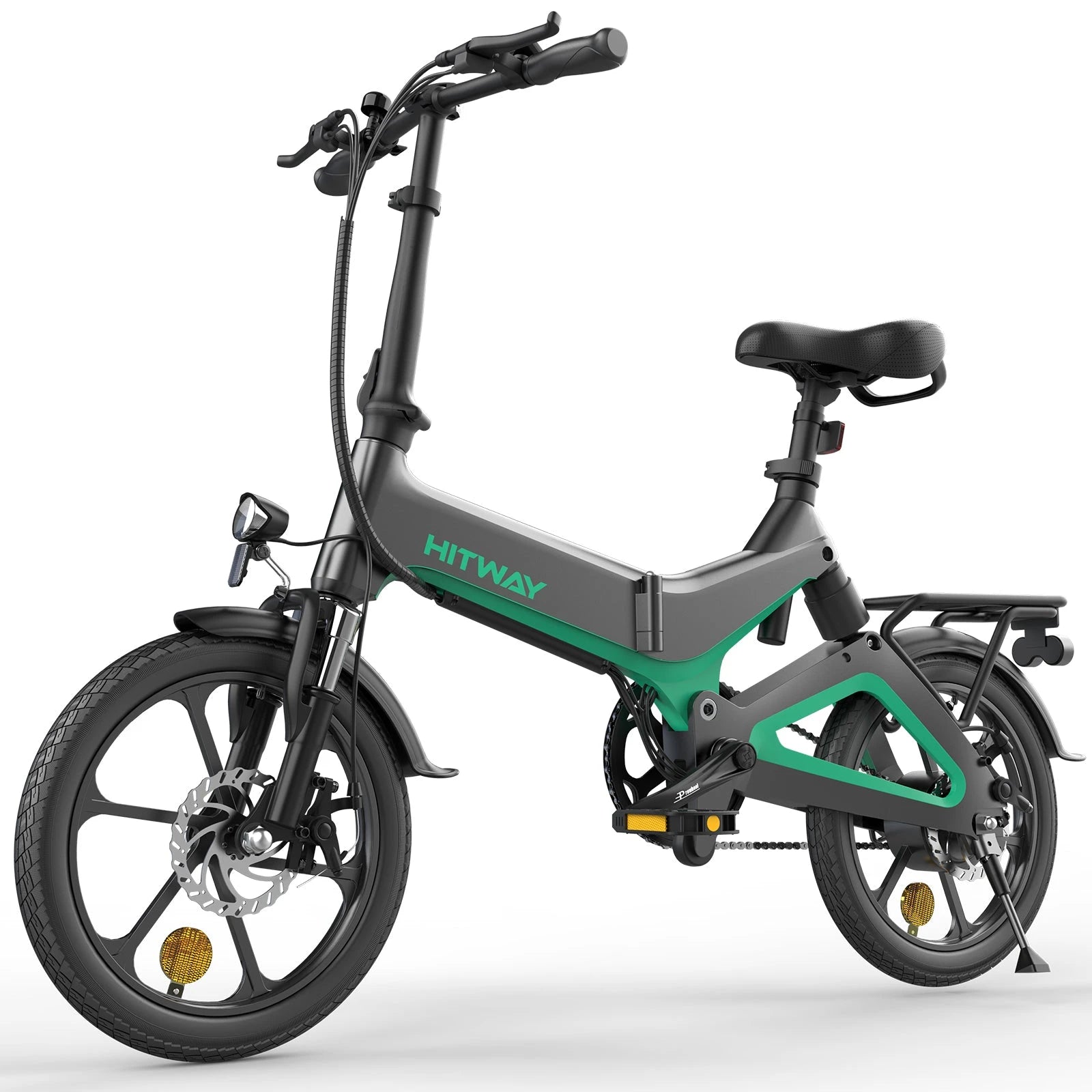 Hitway BK2 Vouwfiets elektrische fiets E-bike Zwart Groen AE-trading