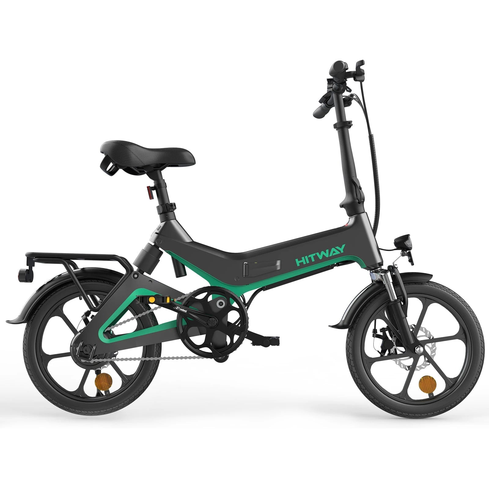 Hitway BK2 Vouwfiets elektrische fiets E-bike Zwart Groen AE-trading