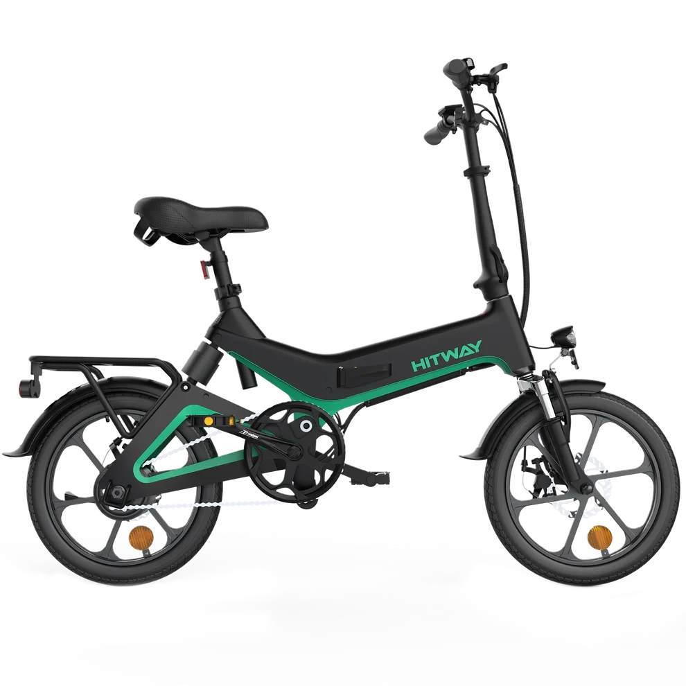 Hitway BK2 Vouwfiets elektrische fiets E-bike Zwart Groen AE-trading