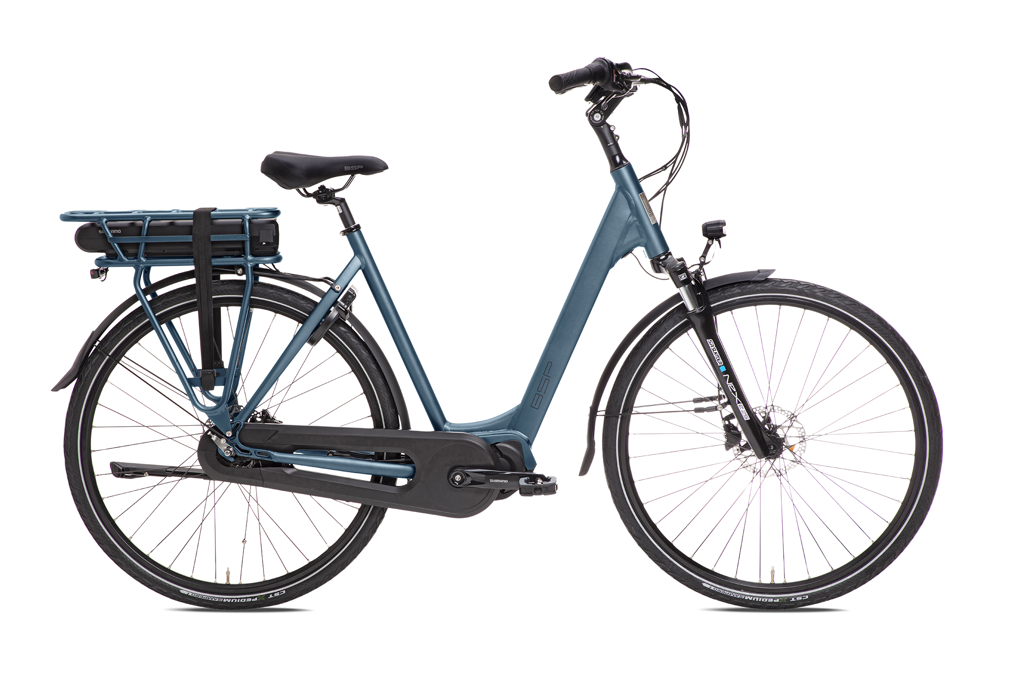 BSP Boozz M Elektrische Fiets 56cm – Shimano Steps Middenmotor 40Nm, 418Wh Accu, Shimano Nexus 7, Hydraulische Schijfremmen – Deep Sky Blue - AE-trading