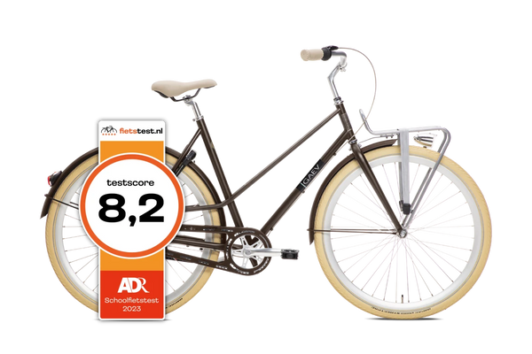 BSP Gaev Damesfiets Donker Eiken L Stalen Frame Retro Ontwerp - AE-trading