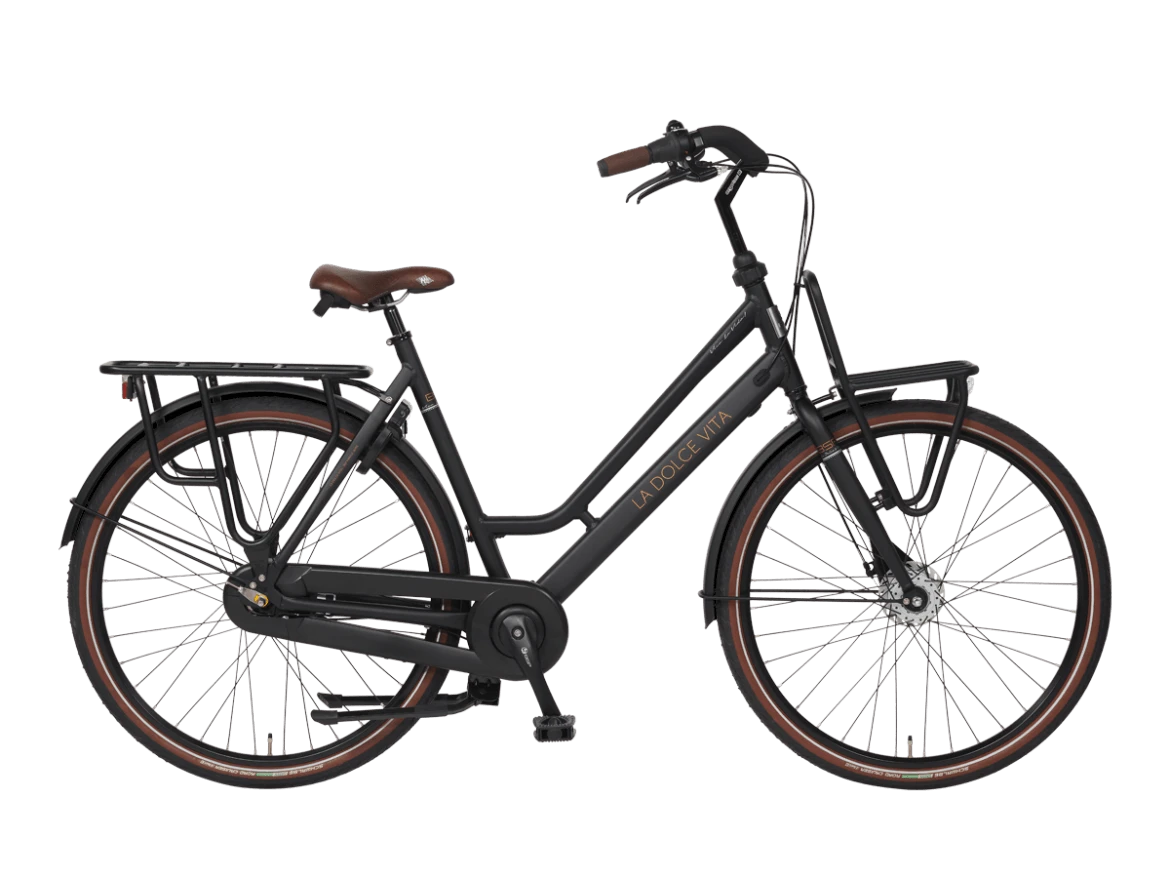 BSP La Dolce Vita Onyx Zwart Mat L Fiets Zonder Elektrische Aandrijving Met Dubbele Standaard En Stuurblokkering - AE-trading