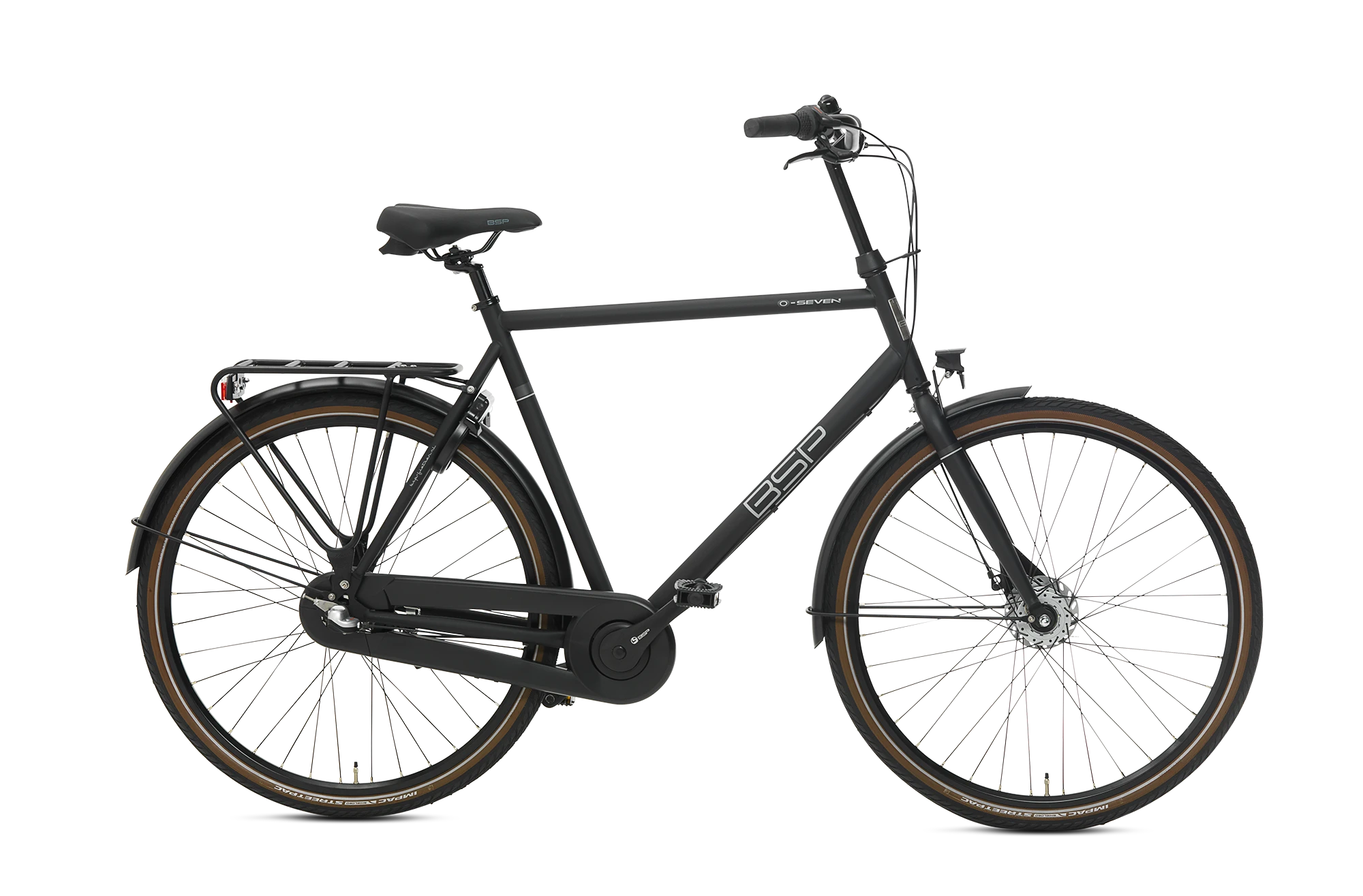 BSP O-Seven N7 Herenfiets Onyx Zwart L Moderne Alleskunner Stadsfiets - AE-trading