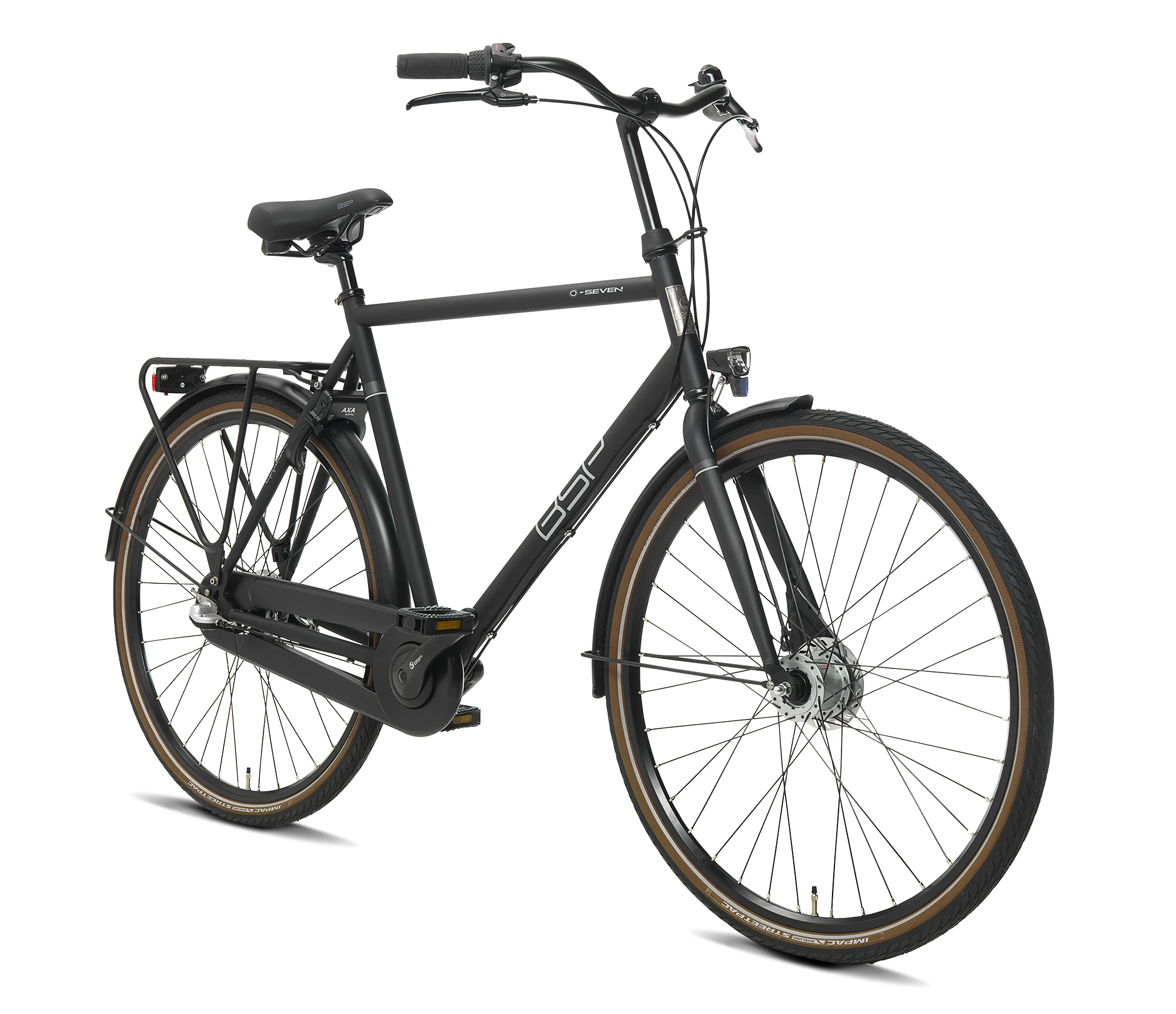 BSP O-Seven N7 Herenfiets Onyx Zwart L Moderne Alleskunner Stadsfiets - AE-trading