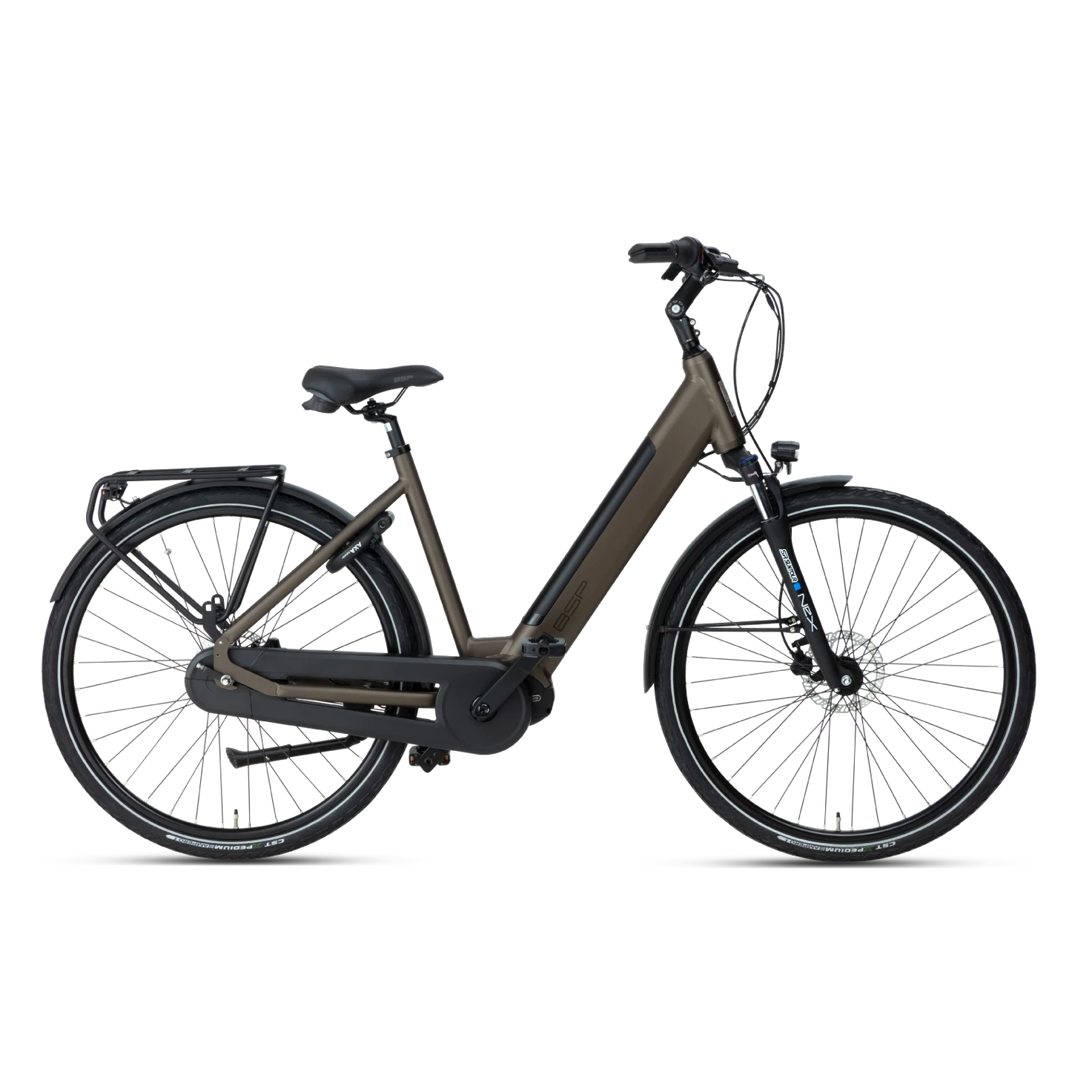 BSP Topaz M – Elektrische Stadsfiets 28 inch – Bafang M420 Middenmotor – 470Wh Intube Accu – Shimano Nexus 7 – Dark Oak - AE-trading