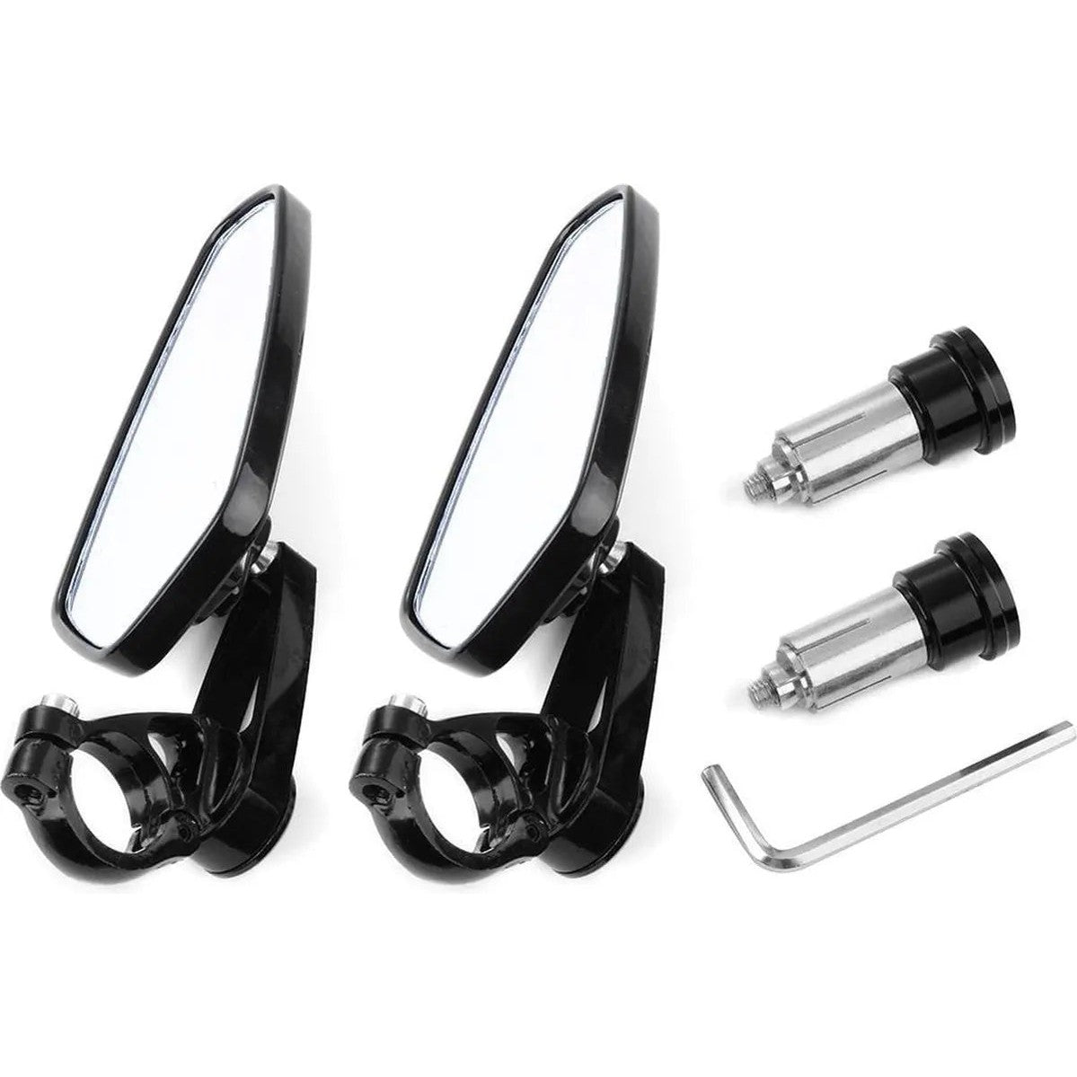 Bar end spiegels zwart scooter motor - Anroc - AE-trading
