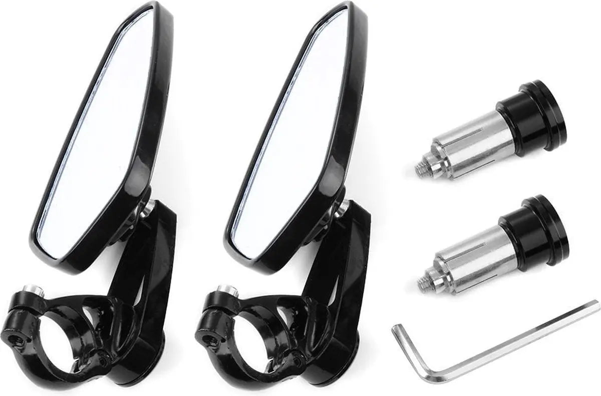 Bar end spiegels zwart scooter motor - Anroc - AE-trading
