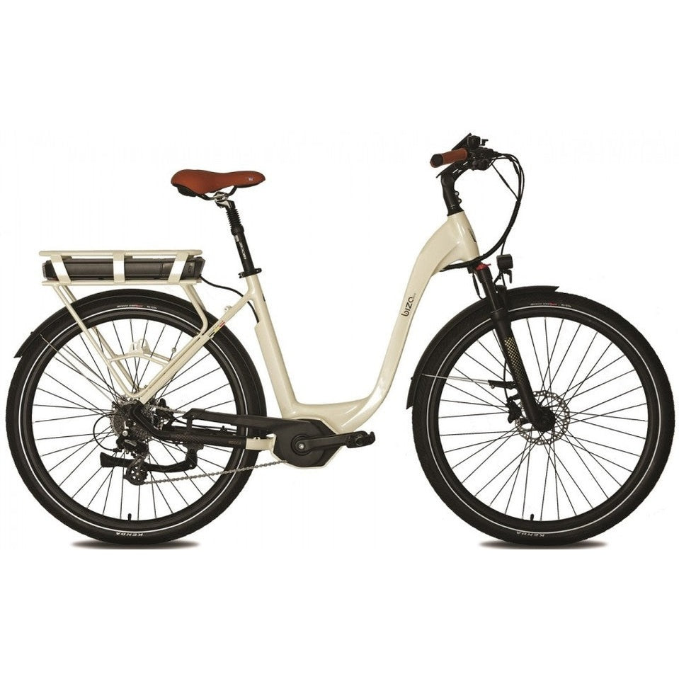 Bizo Bike Becca – Crème – Elektrische Fiets – 46cm – 522Wh accu – Middenmotor 65Nm – 8 versnellingen - AE-trading