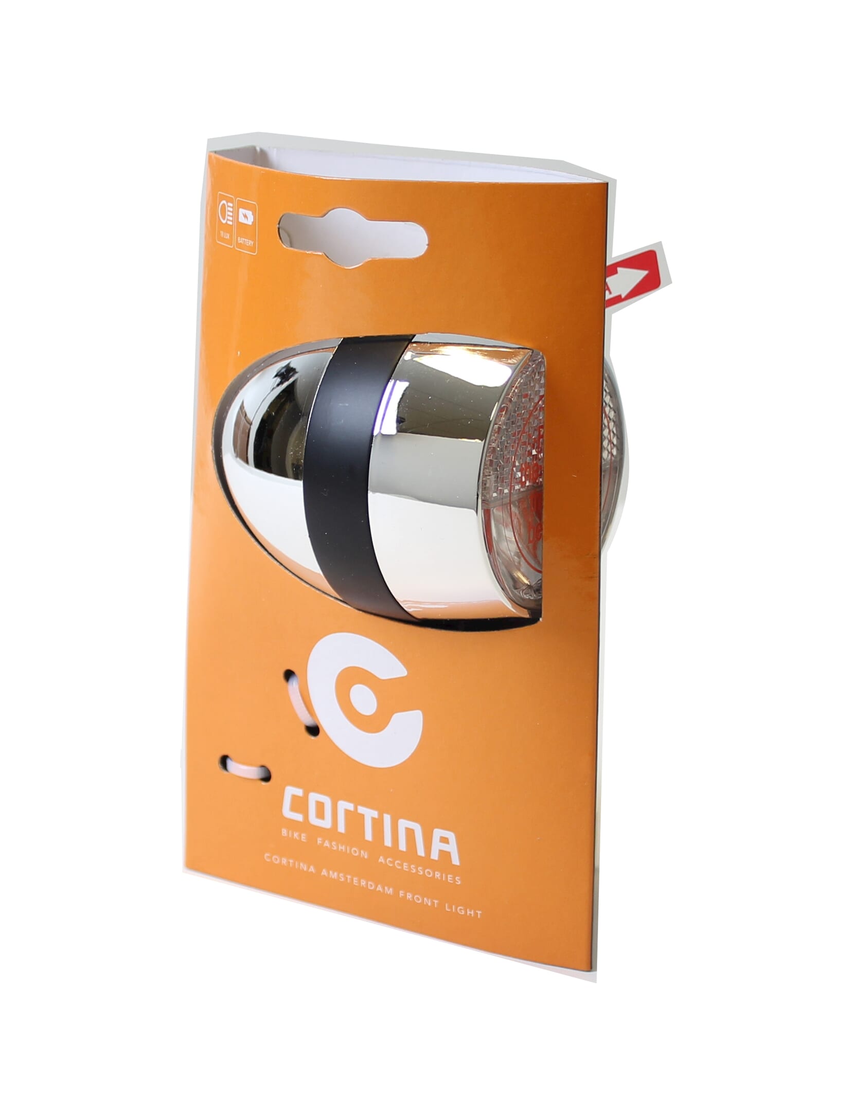 Cortina koplamp Amsterdam batterij chroom zwart - AE-trading
