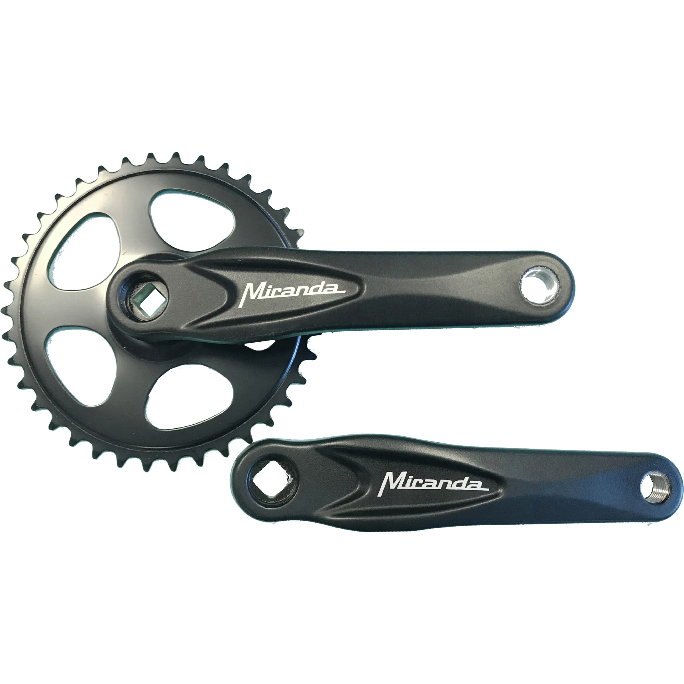 Miranda crankstel 38t 3/32 Alfa 1 mat zwart - AE-trading