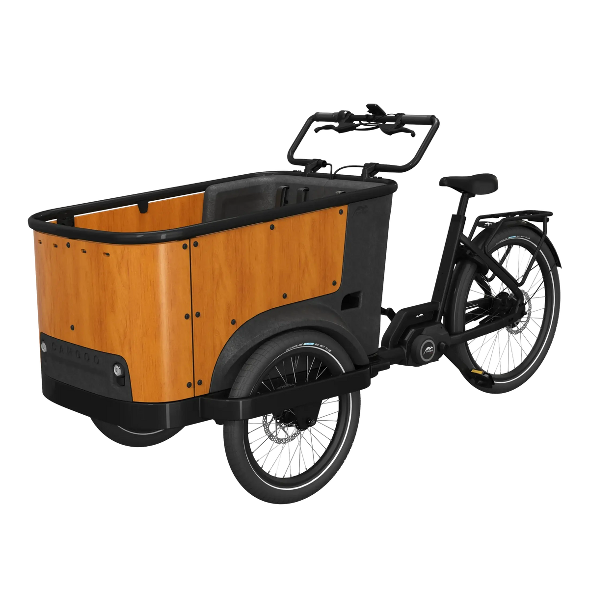 Cangoo Buckle Up – Elektrische Bakfiets - Hout/Zwart - AE-trading