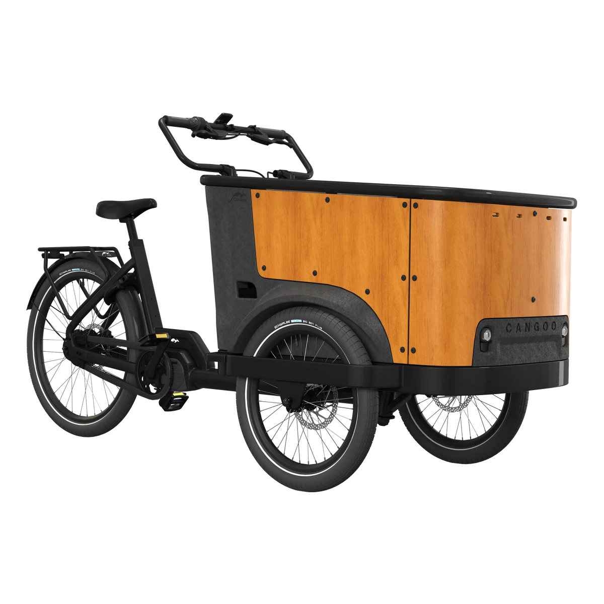 Cangoo Buckle Up – Elektrische Bakfiets - Hout/Zwart - AE-trading